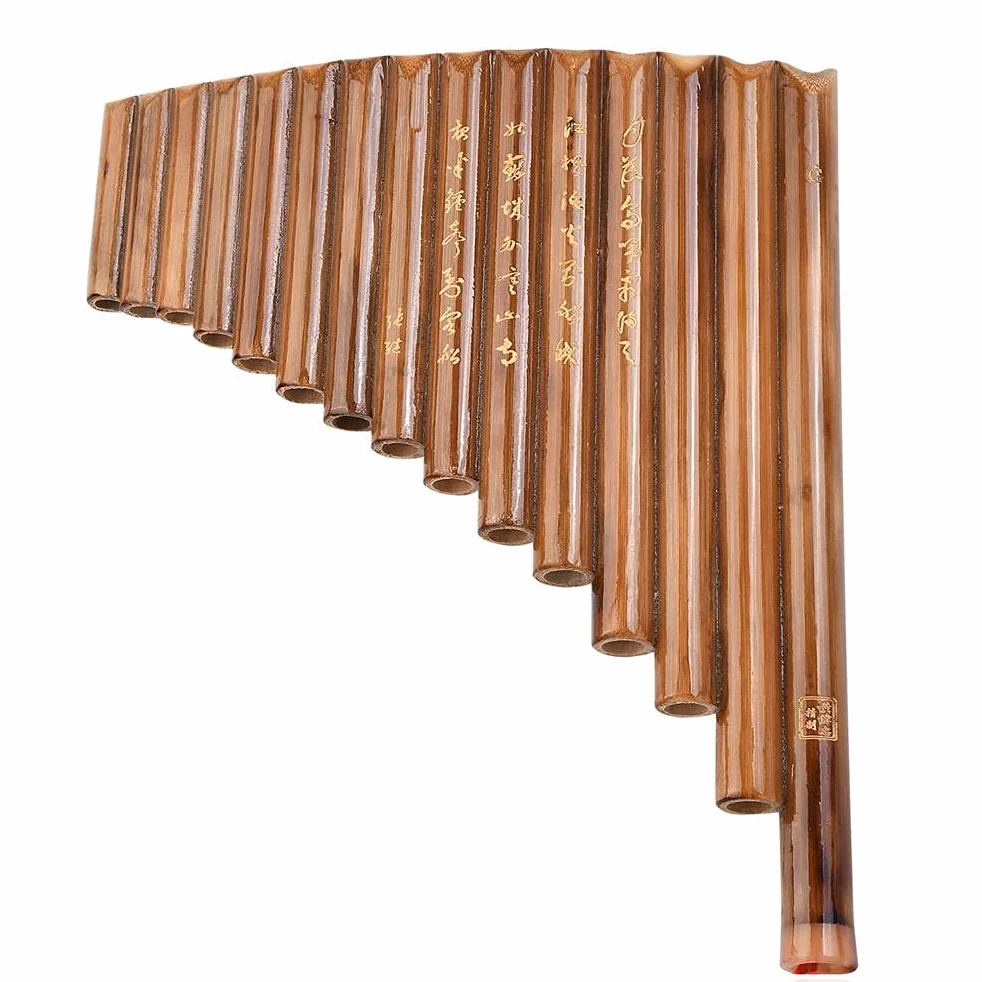 Panflöte 15 Rohre G Key Bambus Panflöte Musikinstrument Anfänger und Kinder, Blas Instrument Handarbeit Musik Rhythmus Percussion Spielzeug