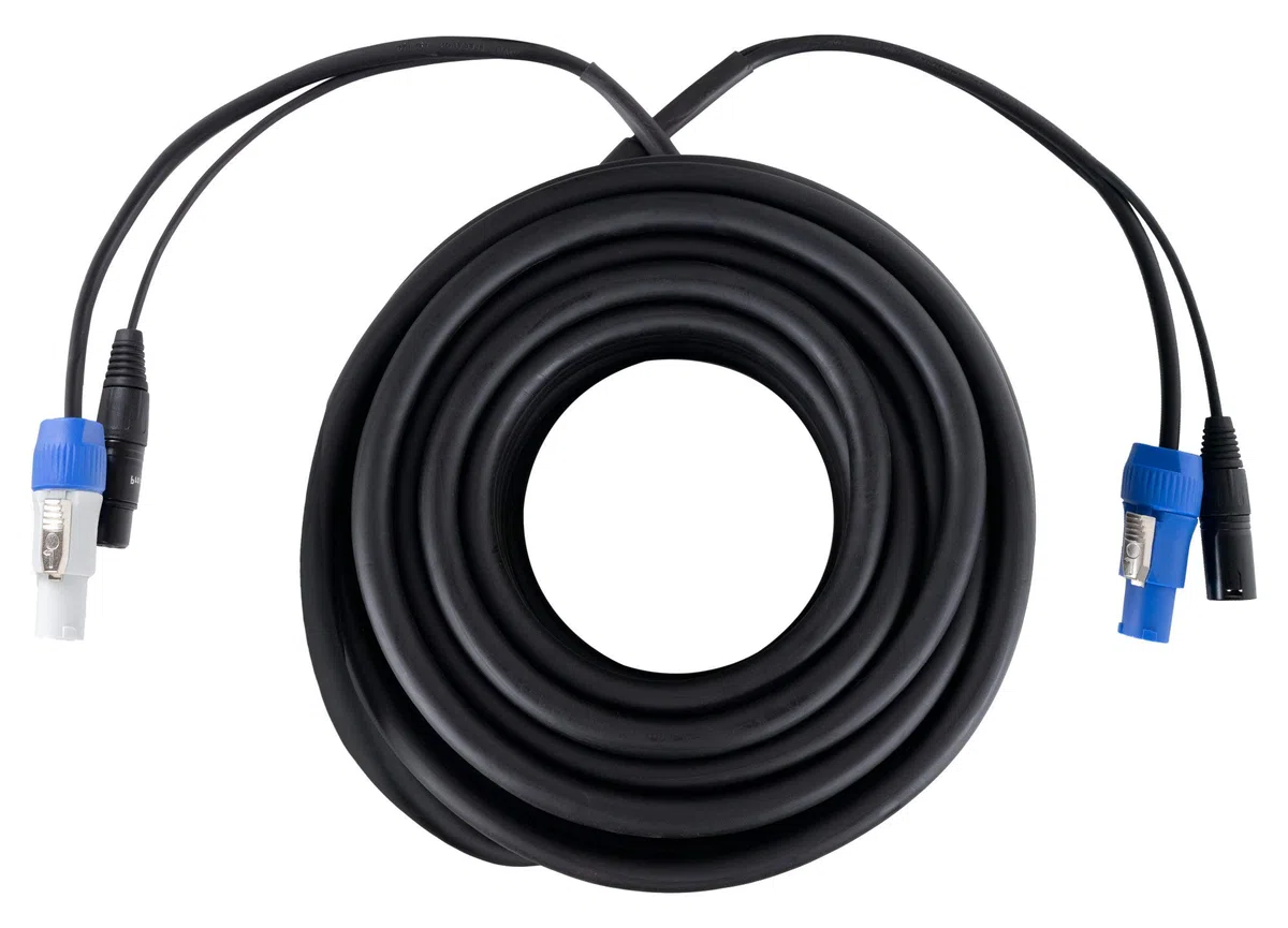 Pronomic Stage PPX-10 Hybridkabel Powerplug/XLR - Kombi-Kabel für Stromversorgung und Audiosignal zu aktiven Lautsprechern - Länge: 10 m