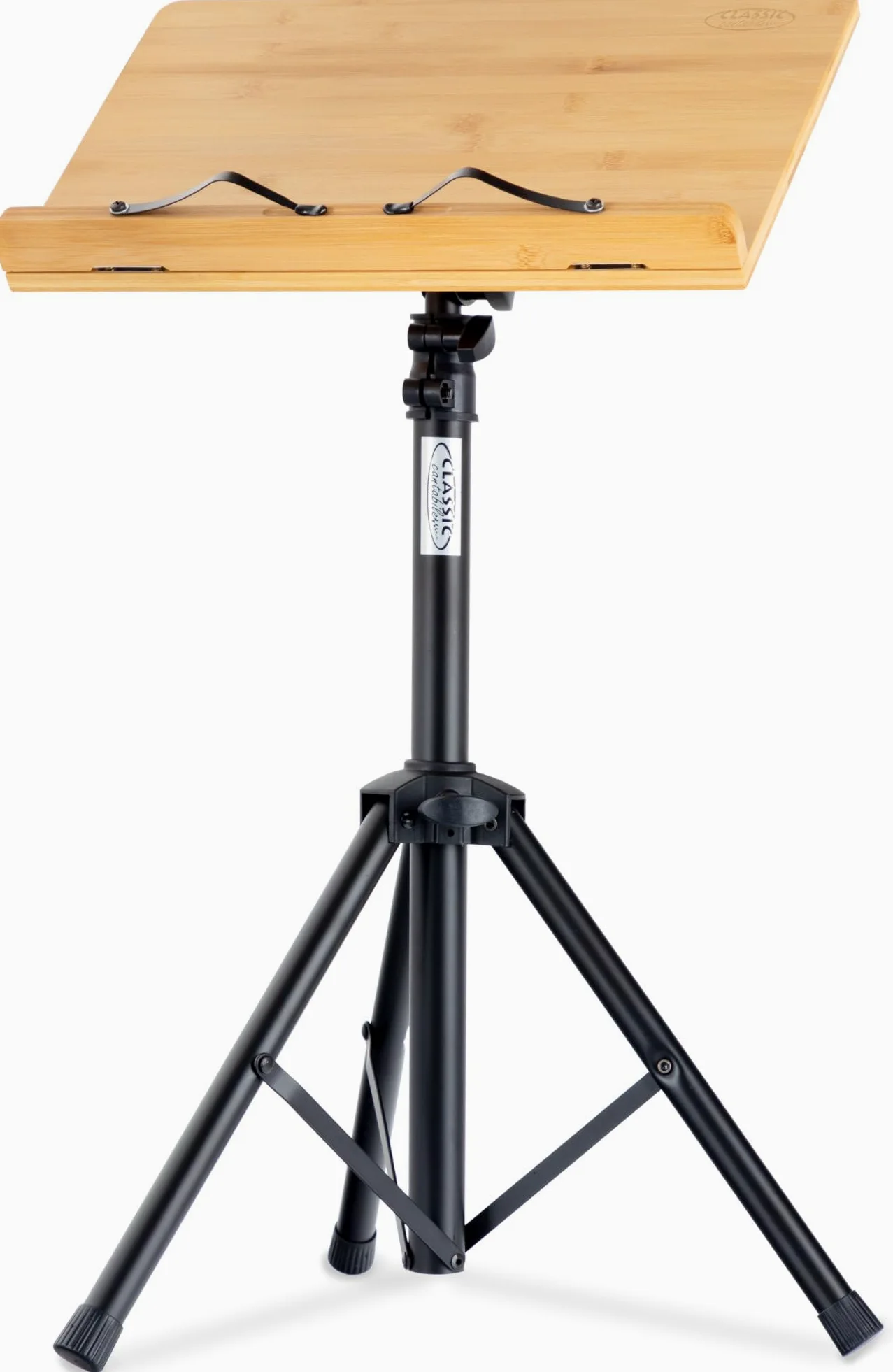Classic Cantabile OSW-100 Tischnotenpult Bambus – Größe Ablagefläche: 33,3 cm x 22,3 cm – Kochbuchhalter, Lesehilfe für ein Buch, Smartphone, Tablet - Neigungswinkel in fünf Schritten verstellbar