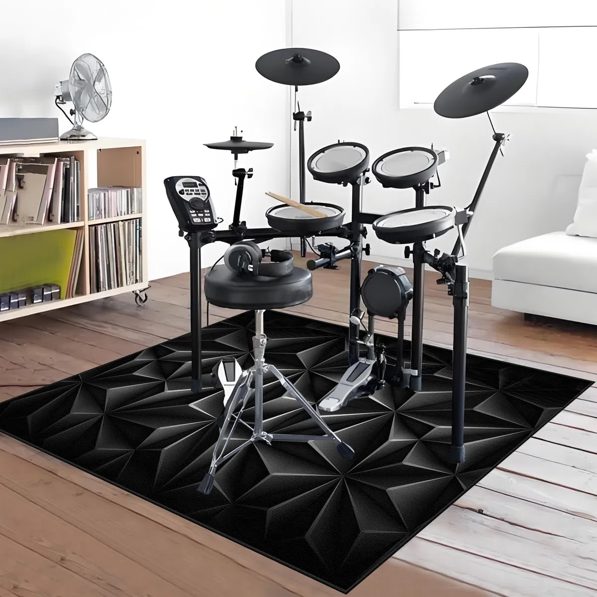 Schlagzeugteppich Rutschfest Schalldicht Drum Teppich Matte Innen und Außen, Elektronisches Jazz Schlagzeug Kit für Bass Snare Drum, 200 x 160 cm Schallschutz Akustik Teppich Schallschutzteppich