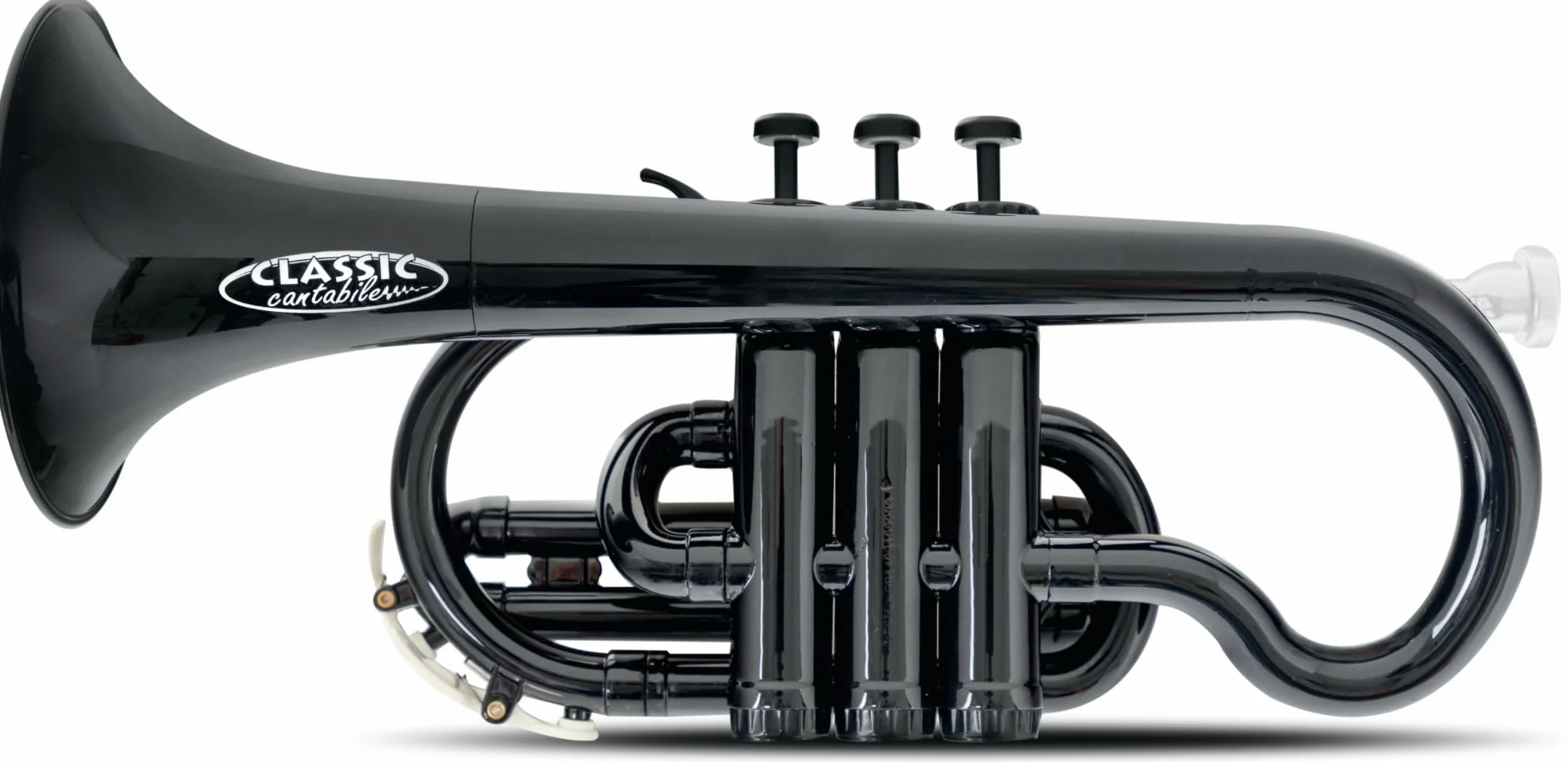 Classic Cantabile MardiBrass Kunststoff Cornet - Aluminium-Ventile - nur 520g leicht - inkl. Mundstück und Gigbag - schwarz
