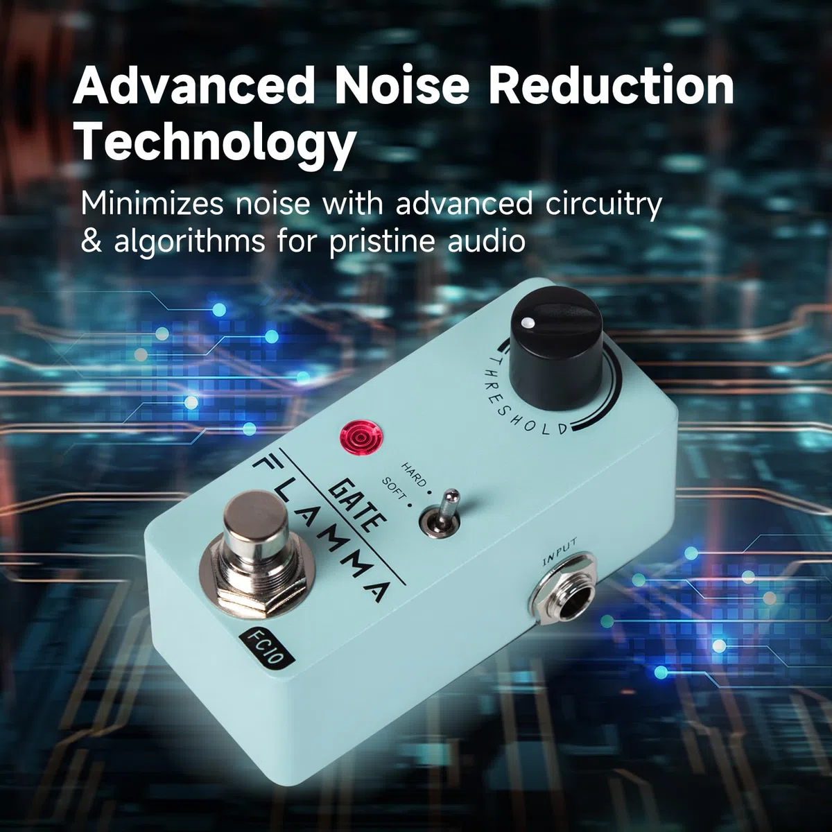 FLAMMA Noise Gate Pedal FC10 Noise Killer Gitarrenpedal Rauschunterdrückungseffekt 2 Modi für E-Gitarre und Bass True Bypass
