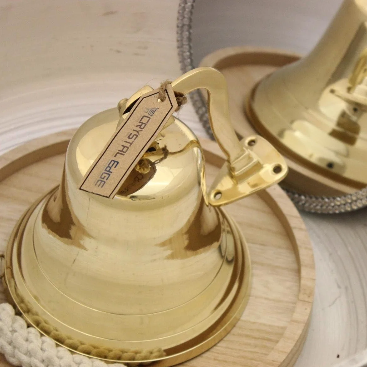 Medieval Replicas 7 " Voll Messing Versand Glocke mit Halterung - Türklingel
