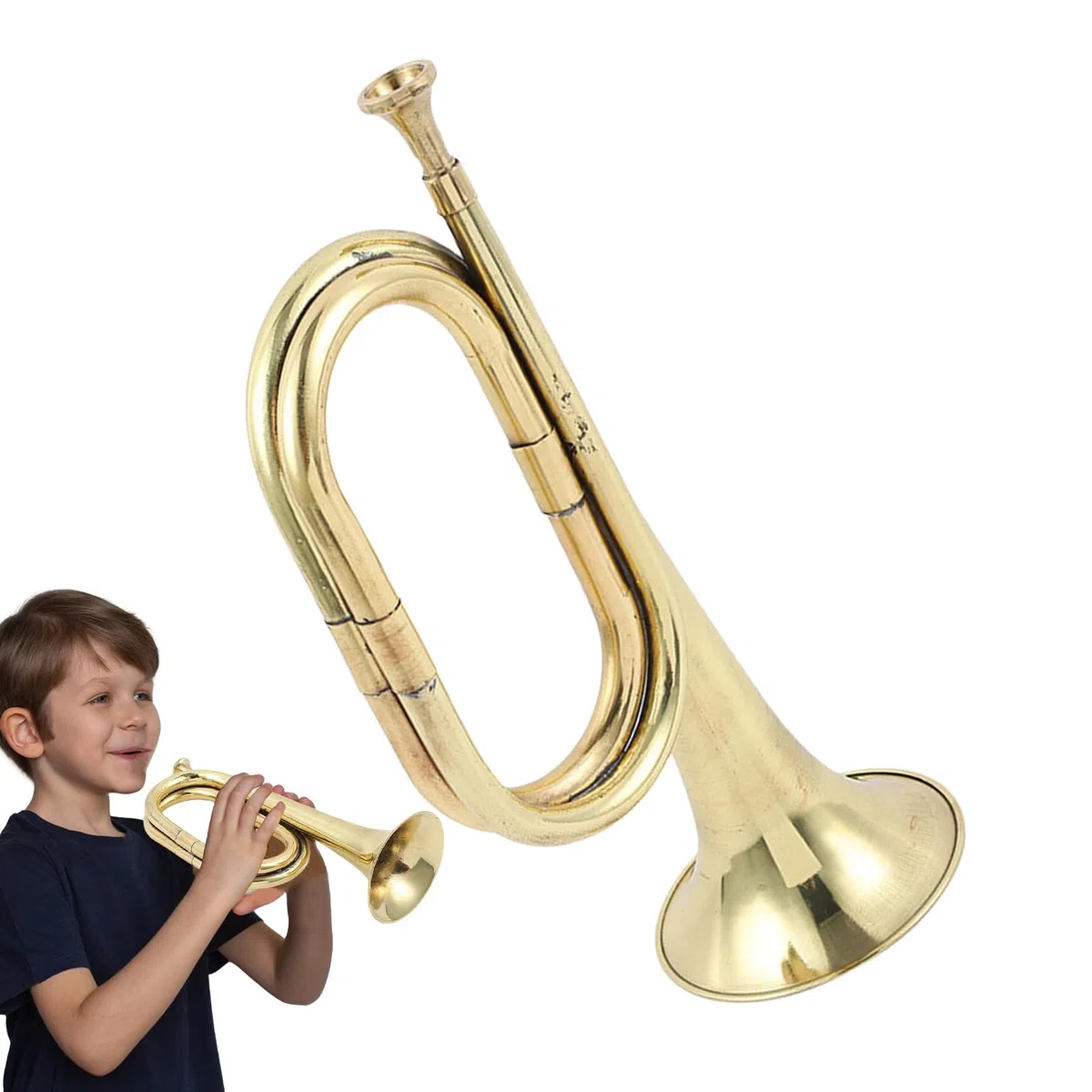 Kavallerie-Trompete Blechblasinstrument | Anfänger-Übungshorn Für Studenten Blaskapelle | Robuste Kupfer- Und Edelstahlkonstruktion | Großartiger Sound Für Musikliebhaber, Weihnachts- Und Thanksgi