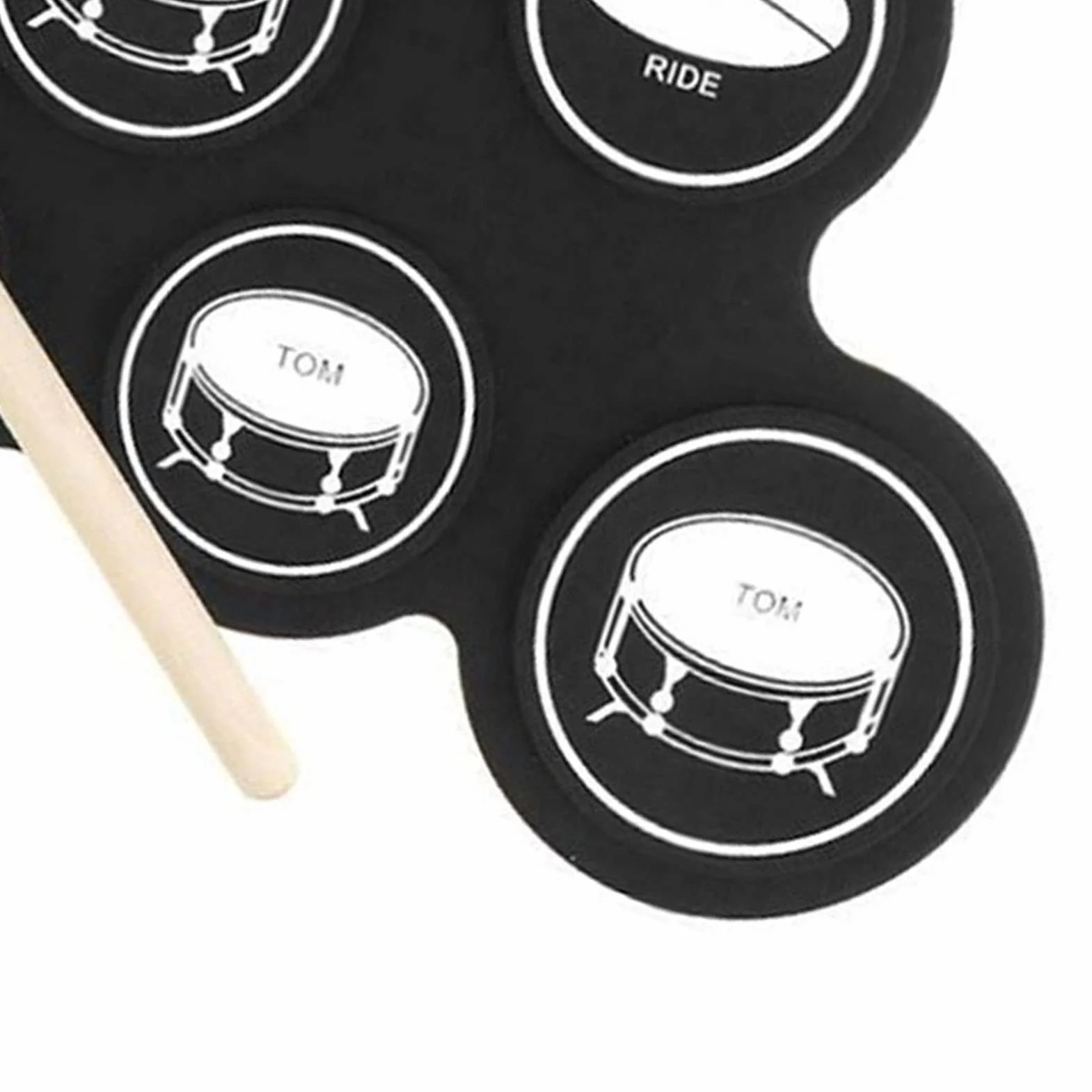 Ejoyous Elektronisches Schlagzeug, 7 Silikon-Drum-Pads mit 5 Stimmungen, 8 Demo-Songs, 3 Rhythmen, Aufrollbares Schlagzeug-Übungspad mit MP3-Eingang, für Smartphones und Tablets