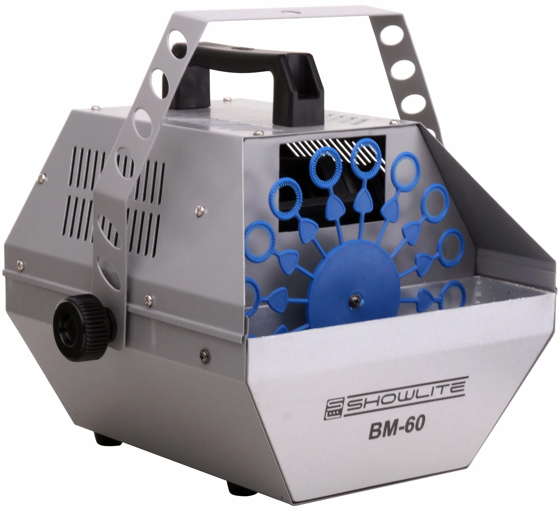 Showlite BM-60 Seifenblasen Set inkl. Seifenblasenfluid (kompakte Seifenblasen Maschine mit Funk-Fernbedienung und 2,5-Liter Seifenblasenfluid auf Wasserbasis)