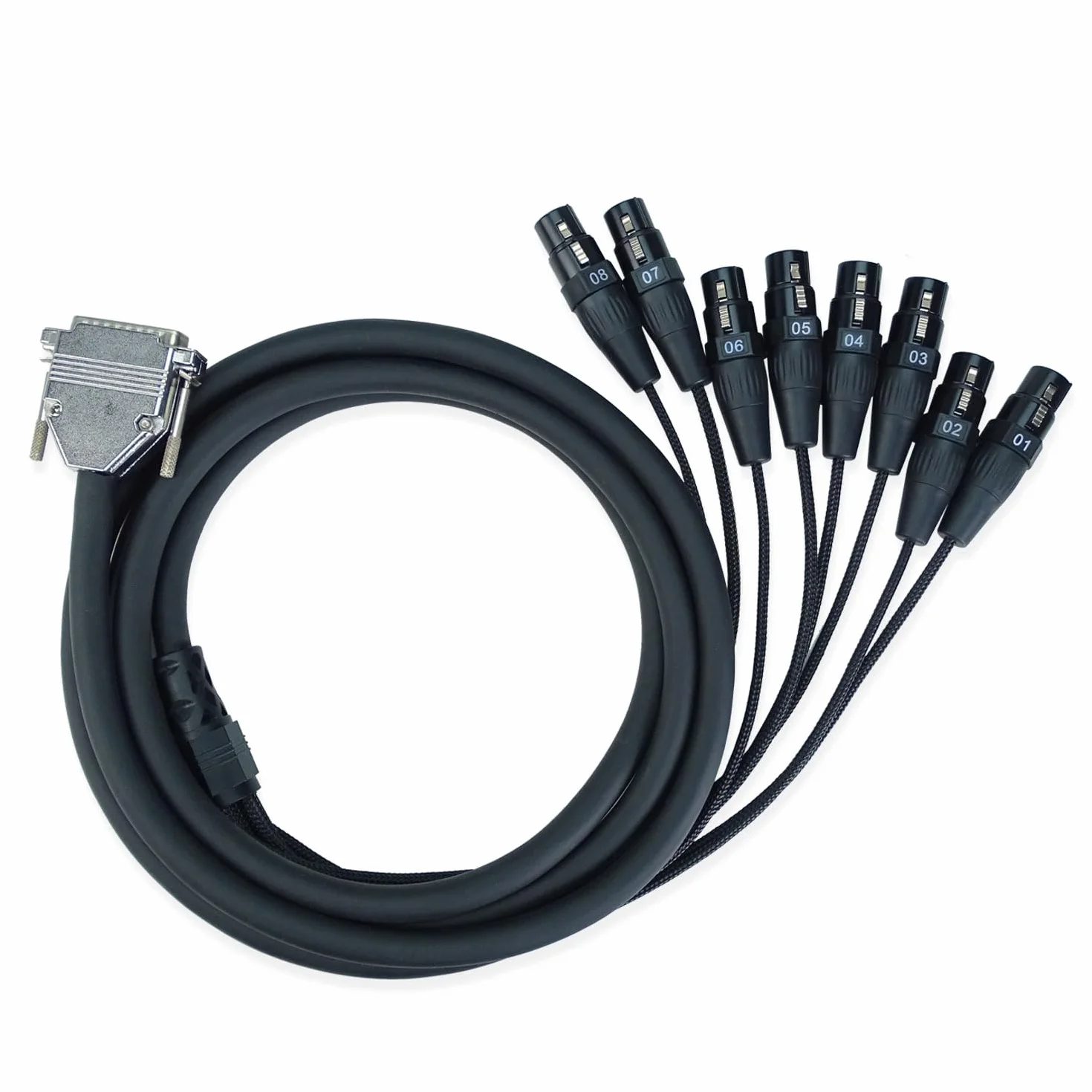 keepdrum sna55-8 Multicore-Kabel Snake Sub-D DB-25 zu 8x XLR weiblich Kabelpeitsche 3m