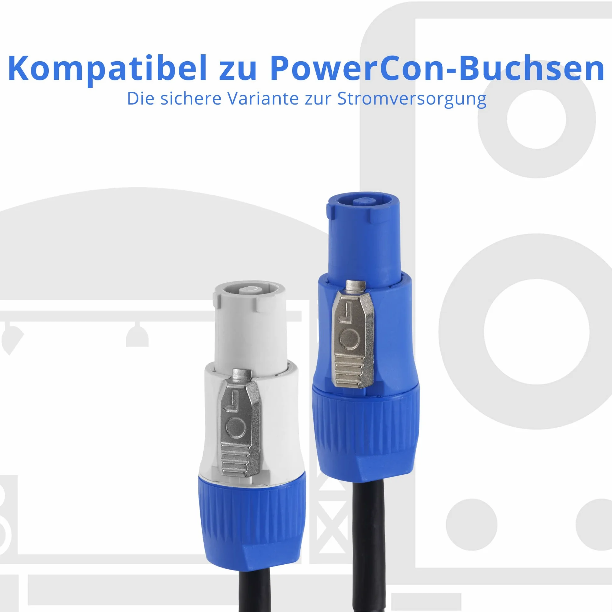 Pronomic Power Twist 1 Stromkabel - 5 Kabel zur Stromversorgung von Aktiv-Lautsprechern und Scheinwerfern - PowerCon-kompatible Stecker - Kabel (H05VV-F) mit 3x 1,5 mm² - Länge: 1 m - Schwarz