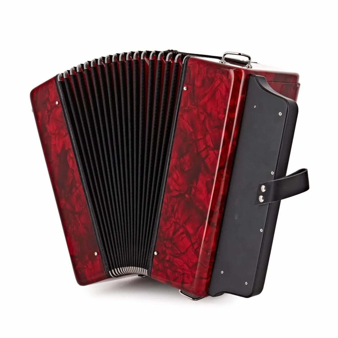 Gear4music Diatonisches Knopfakkordeon 12 Bass mit Hartschalenkoffer