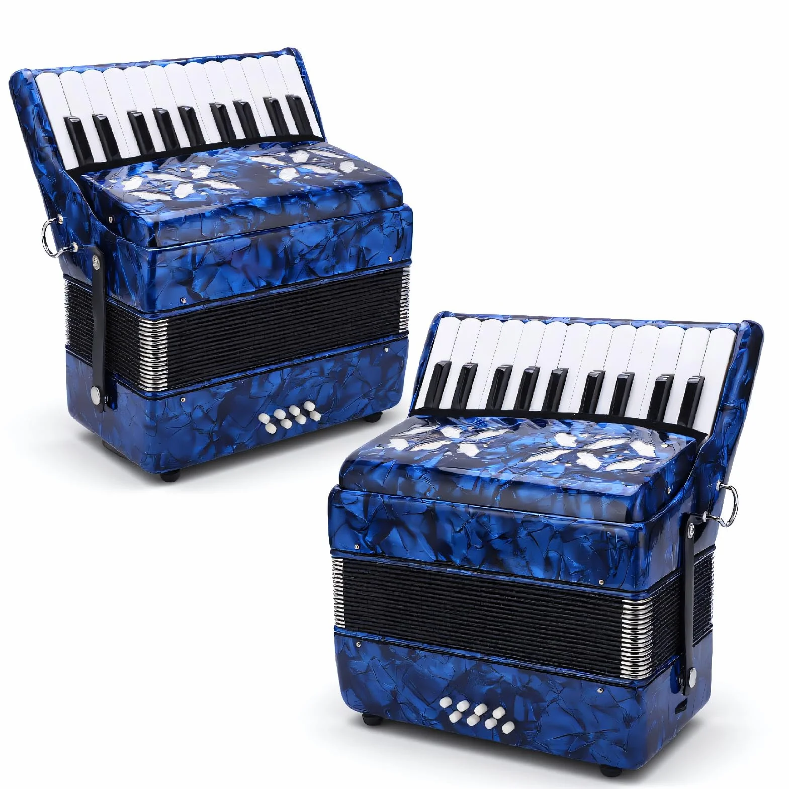 Professionelles Akkordeon, 22 Tasten und 8 Bässe, Ziehharmonika-Akkordeon, Knopfakkordeon, Standard-Design, Internationale Standardgröße, Anfänger-Akkordeon, Musikinstrument,