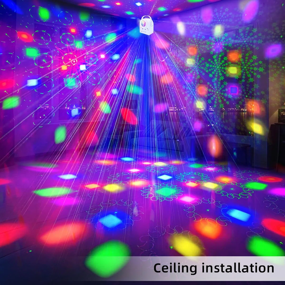 Disco-Partykugel-Licht, aus ABS-Material, mit Fernbedienung, dynamischem LED-Ambientelicht, DJ-Licht, geeignet für Familienfeiern/Partys/Hochzeiten/Bühnenbeleuchtung und andere Anlässe.