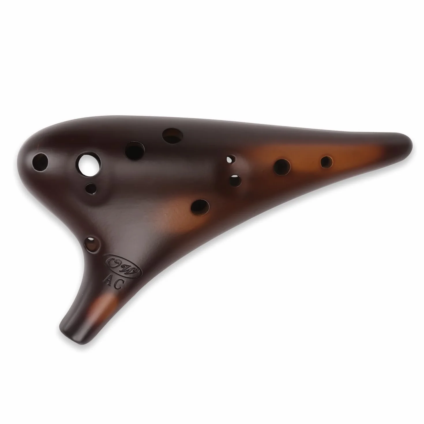 OcarinaWind 'Forest Whisper' 12-Loch-Tenor-Okarina, Klassisch, StrawFire, Sammlerstück, Alto C, Keramik Strohfeuer-Keramik, Rotorange