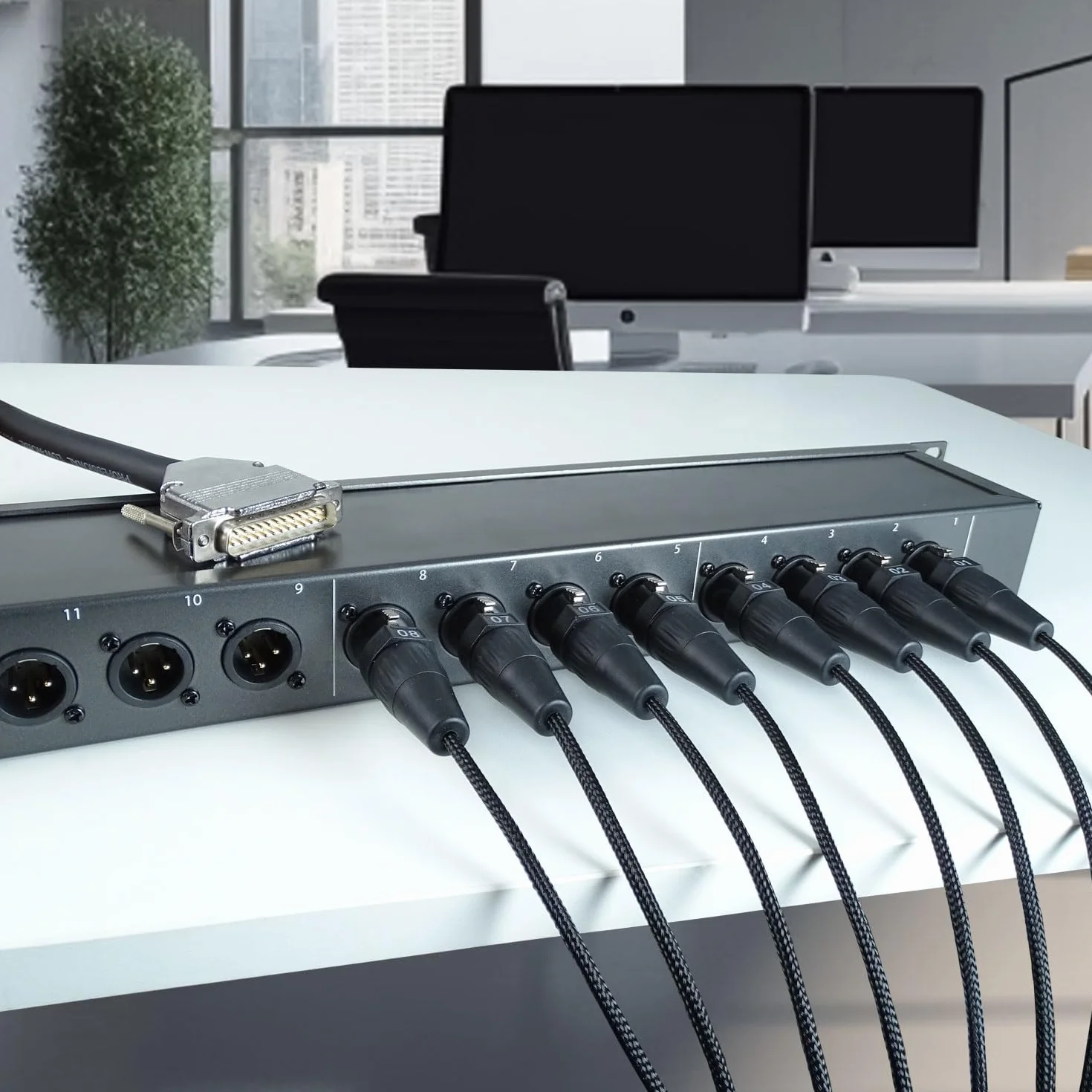 keepdrum sna55-8 Multicore-Kabel Snake Sub-D DB-25 zu 8x XLR weiblich Kabelpeitsche 3m