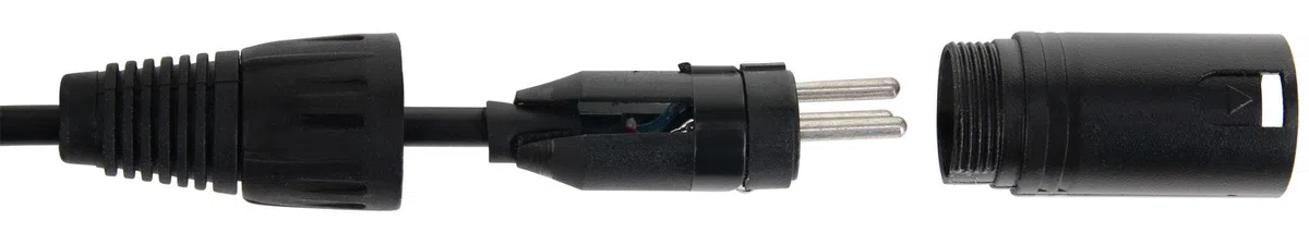 Pronomic Stage EUIECX-15 Hybridkabel Schukostecker auf Kaltgerätebuchse, XLR/XLR 15m (ideal zur Verkabelung von Aktiv Boxen, PA Lautsprechern, Lichteffekten & Bühnenbeleuchtung)