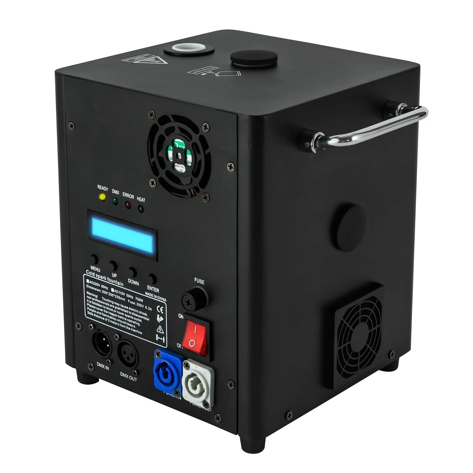 Pyrotechnikmaschinen 700W, Pyrotechnische Effektmaschinen mit Digitalanzeige Fernbedienung, Bühneneffekt-Funkenmaschine, Kaltfunkenmaschine für alle Arten von Partys