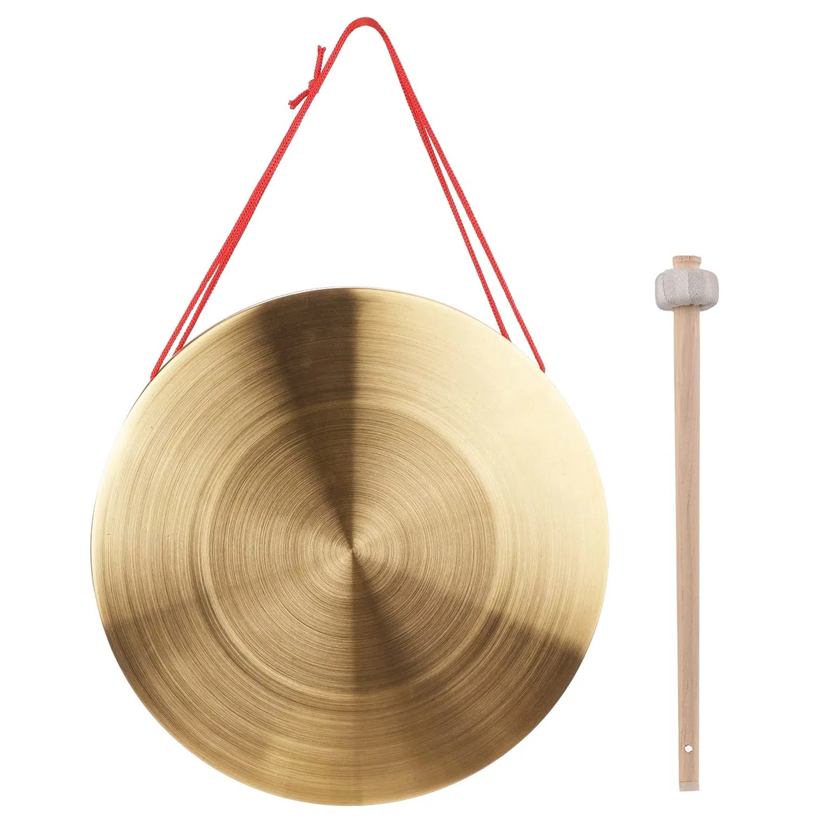 ACAGALA 30cm Hand Gong Becken Messing Kupfer Gong Kapelle Oper Schlaginstrument mit Rundspielhammer