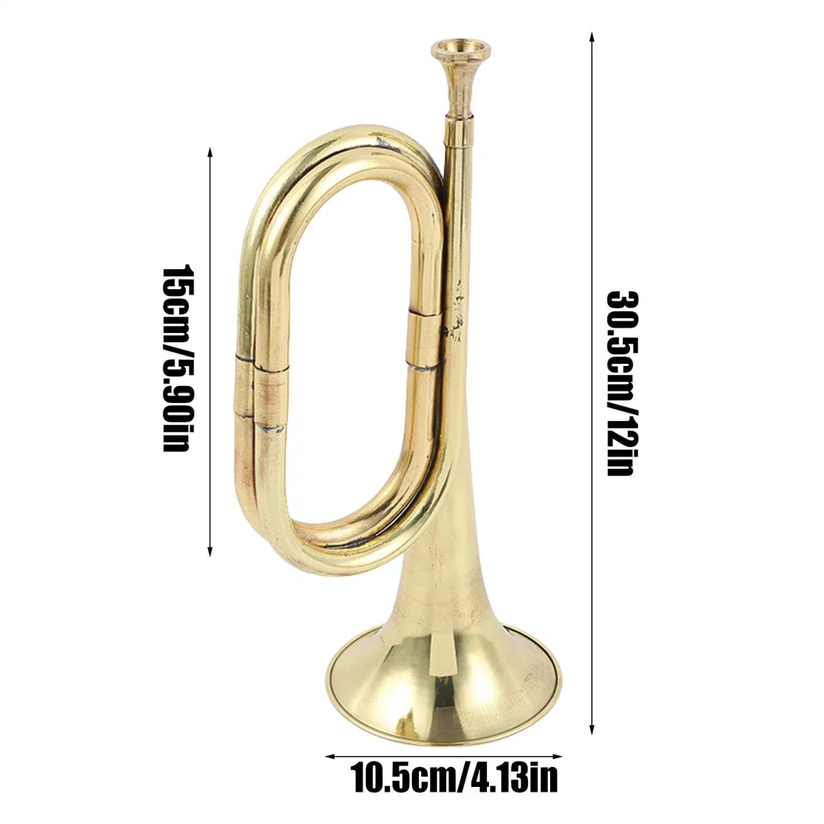 Gold Plated Bugle, Pocket Trumpet, Brass Instruments Trumpet, Toy Trumpet Gold, Toy Brass Trumpet Gold-Plated Pocket Trumpet for Festivals, Orchestra Performances, and Beginner Musicians