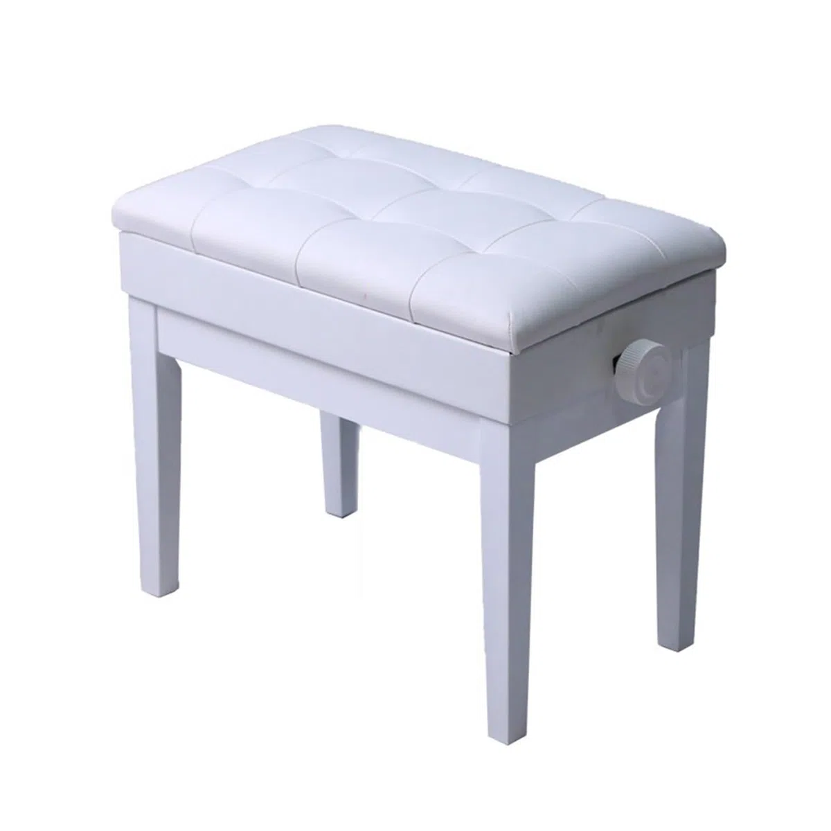 Generisch Ajustbale Robuster Klaviersitz, Hölzerne Tastaturbank/Klavierstuhlsitz, Mit Gepolstertem Kissen Und Stauraum, 200 Kg Kapazität for Waschtisch, Wohnzimmer, Schlafzimmer(White)