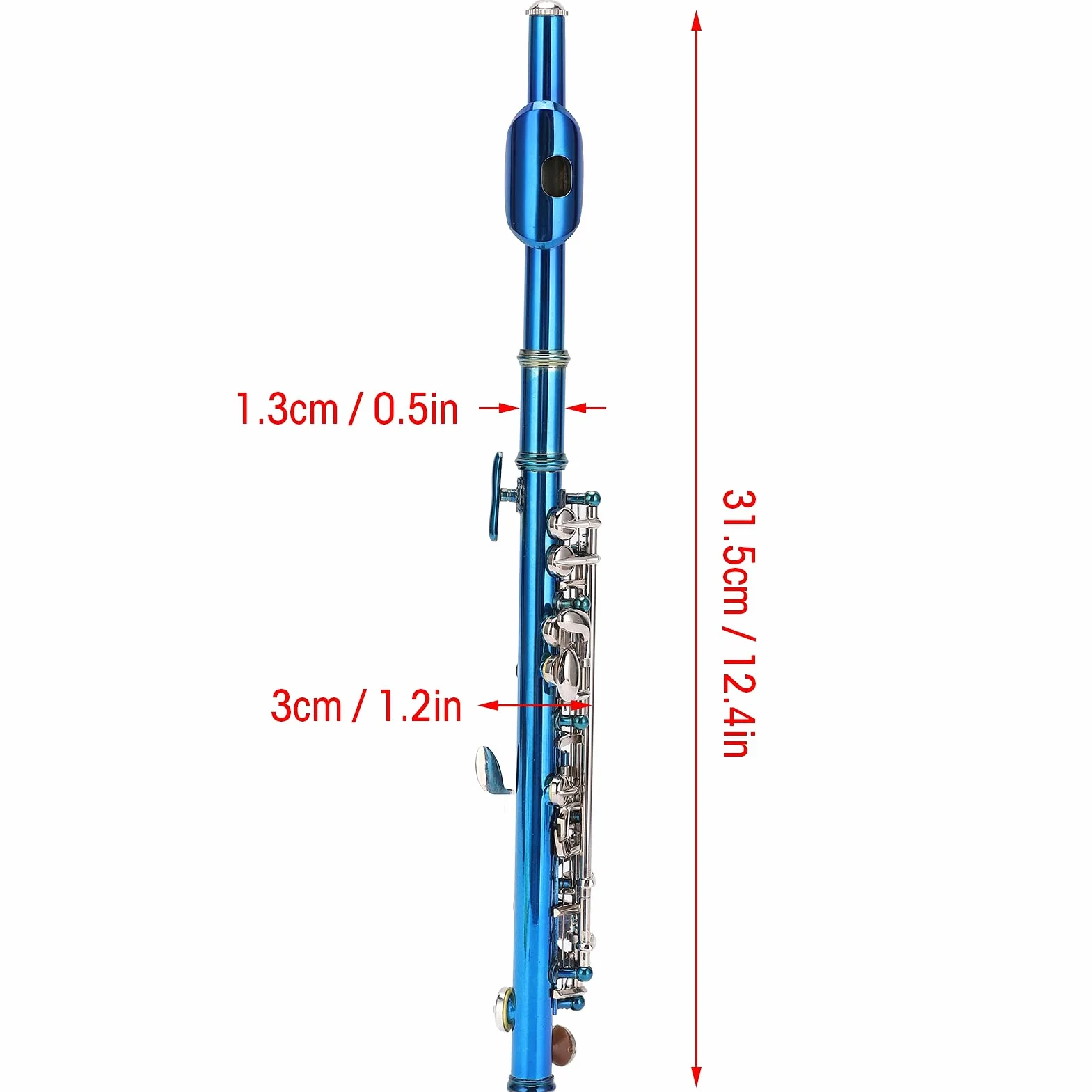 Piccolo-Flöte aus Cupronickel Blue Piccolo-Flöte hat EIN glänzendes Aussehen und eine einheitliche Farbe für Anfänger