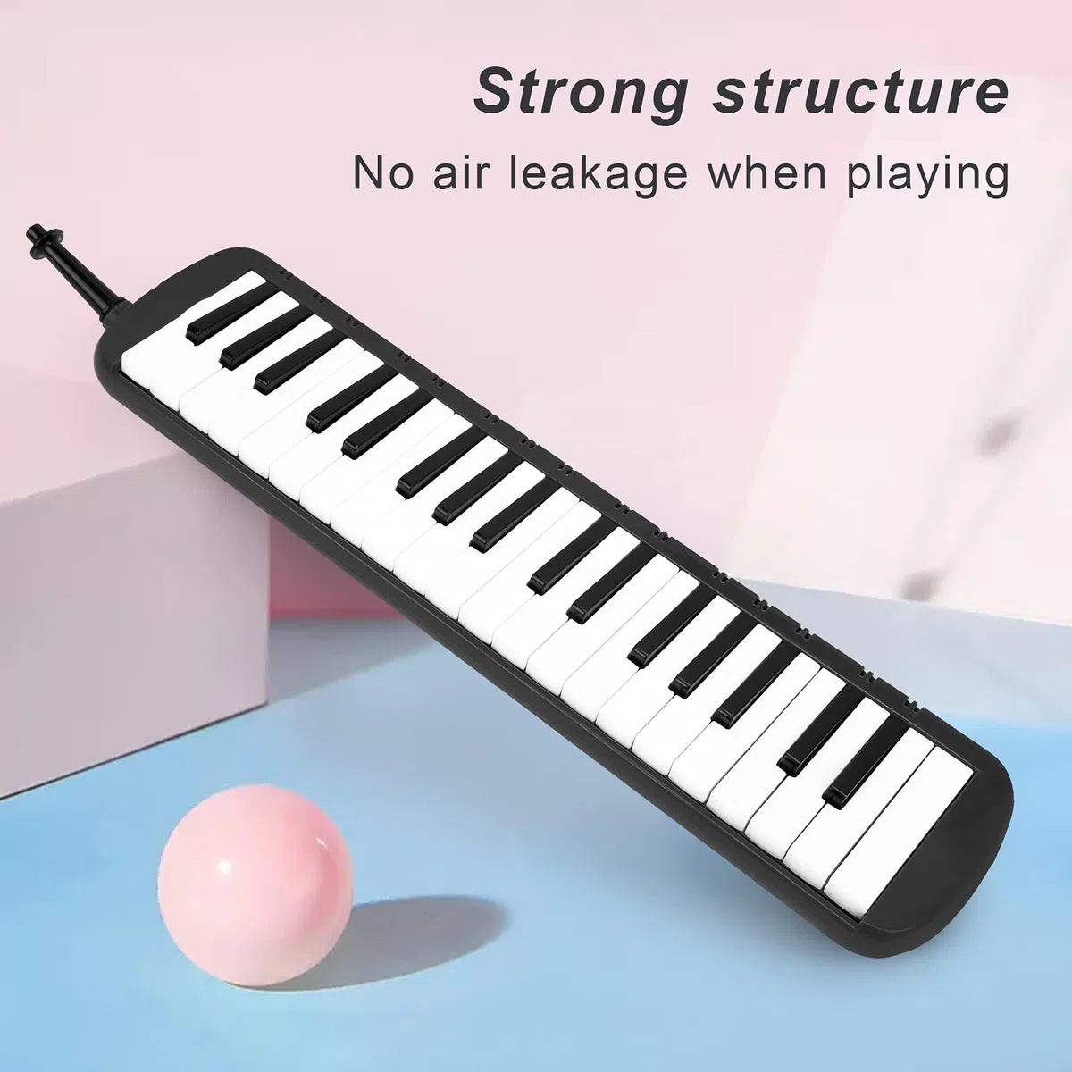 Melodica, Melodica 37-Tasten-Tastatur-Blasmusikinstrument für Professionelles Anfängertraining (Schwarz)