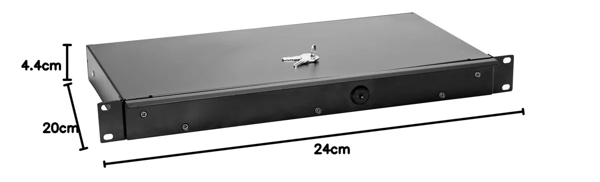 OMNITRONIC Rackschublade KE-1 Rackschublade mit Schloss 1HE | Abschließbare Schublade für 19" Racks