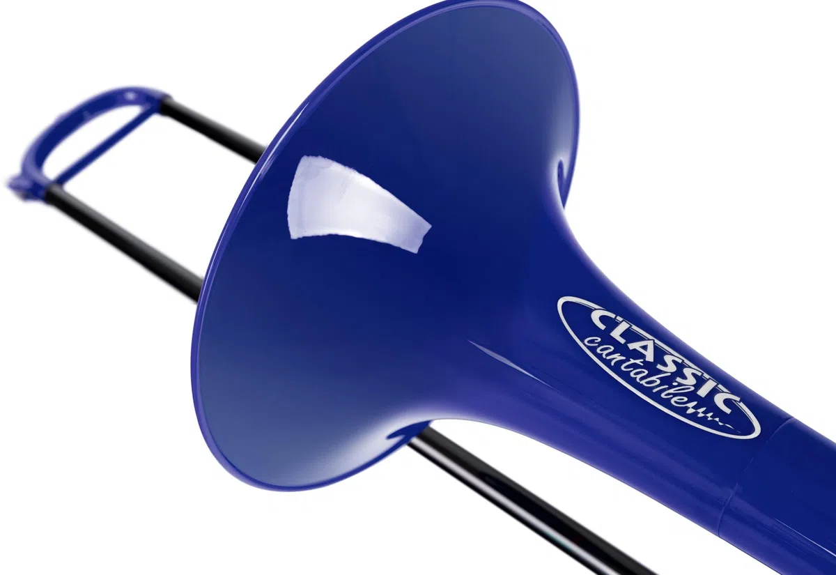 Classic Cantabile MardiBrass ABS Kunststoff Quart-Posaune - Bb/F-Stimmung - Fiberglas-Zug - 850g leicht - Bohrung: 13,9 mm - inkl. Mundstück und Gigbag - blau