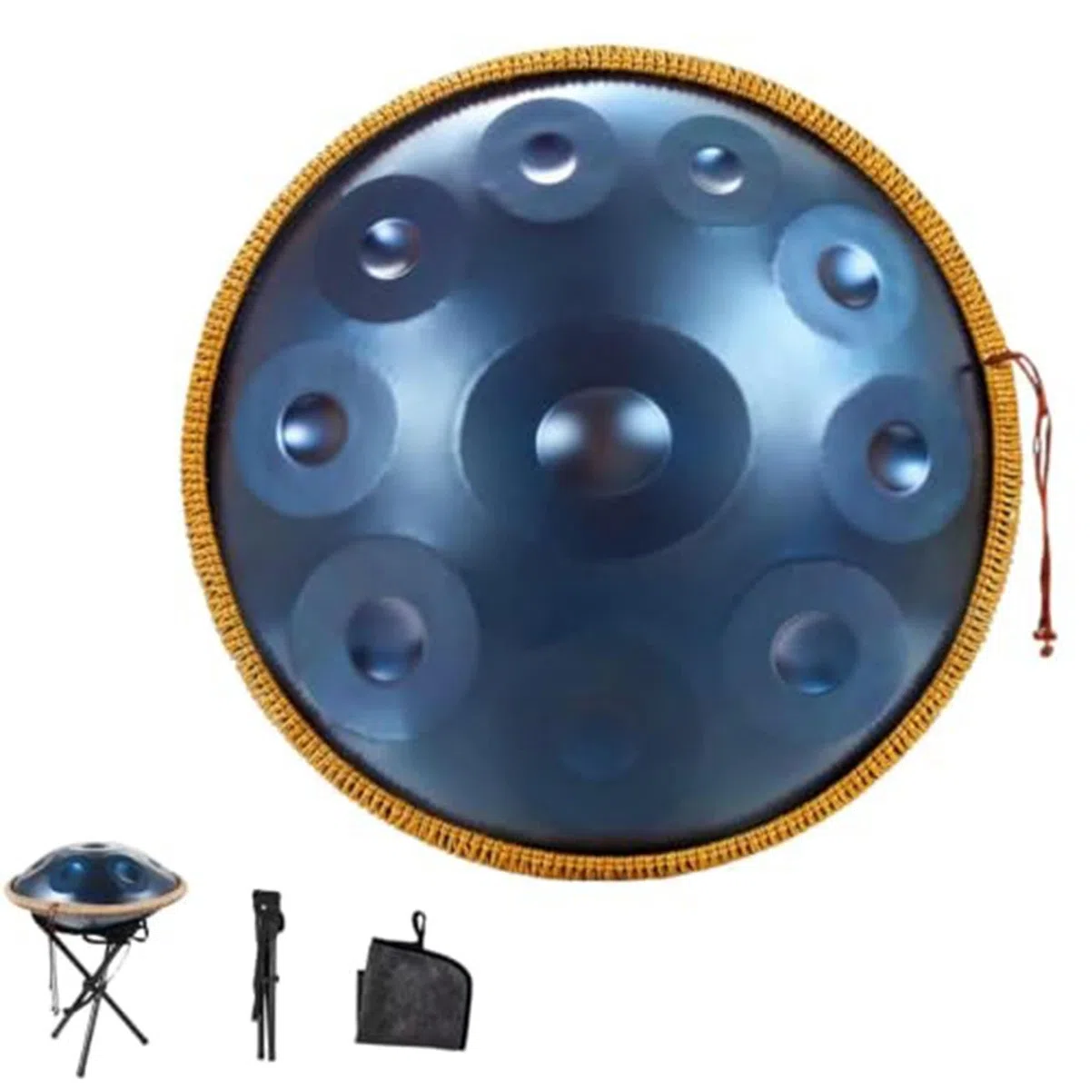 Stahl-Handpan-Schlaginstrumente, 22-Zoll-D-Kurd-Handtrommel, 9/10/12-Noten-Handpan-Trommel-Sets, 432 Hz/440 Hz-Handtrommelinstrument, Für Erwachsene, Kinder(D,12 notes(440Hz))