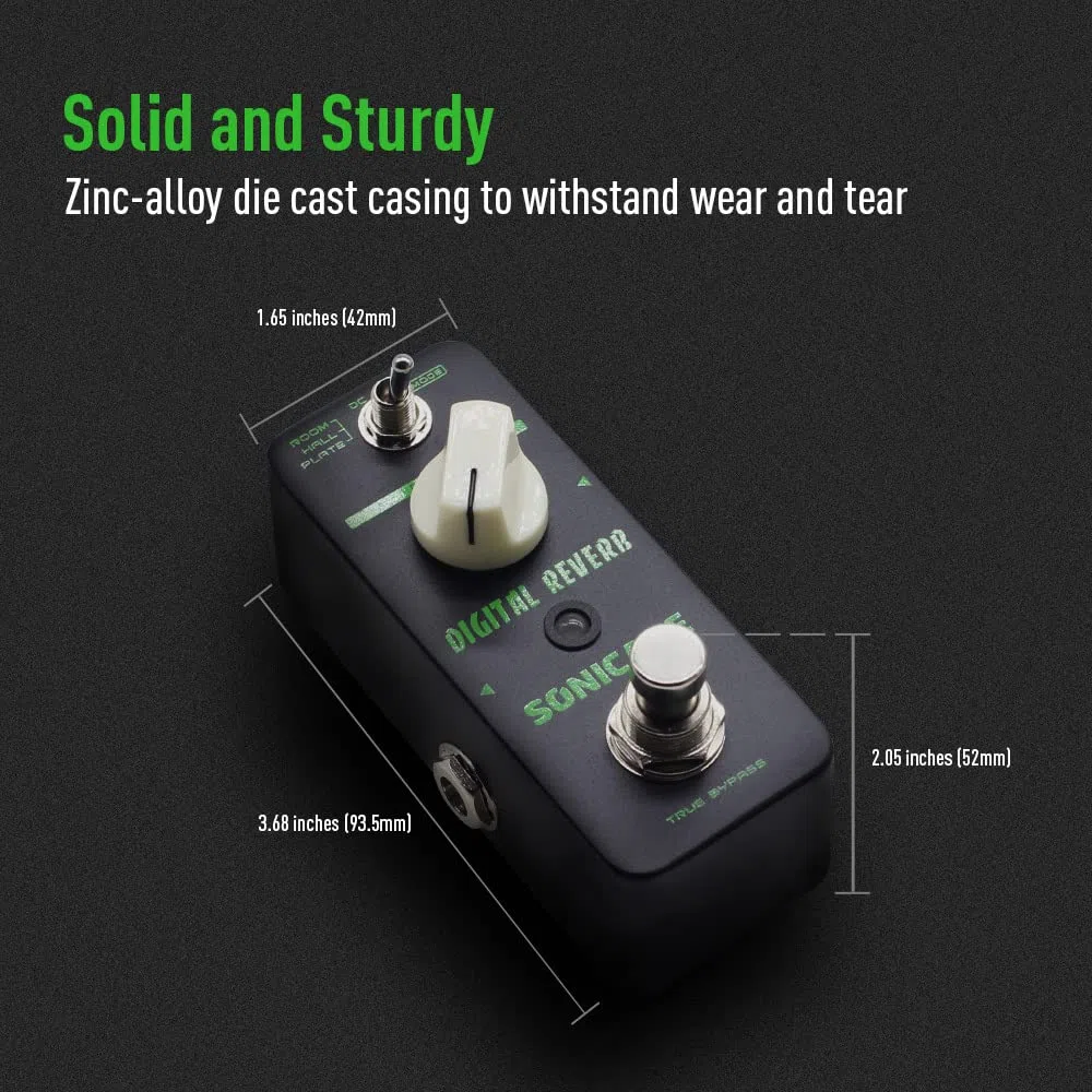 SONICAKE Digital Reverb Gitarre Effektpedal Room Hall Plate True Bypass