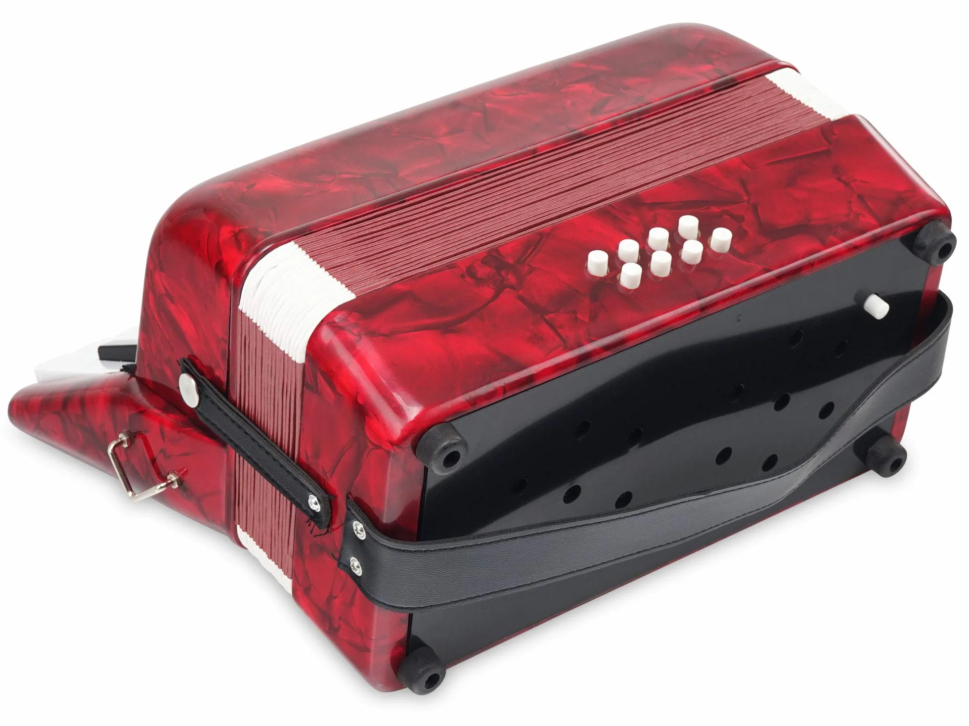 Classic Cantabile Secondo Junior 8-Bass Akkordeon (22 Diskanttasten, 8-Basstasten, inkl. Tragerriemen und Gigbag) rot