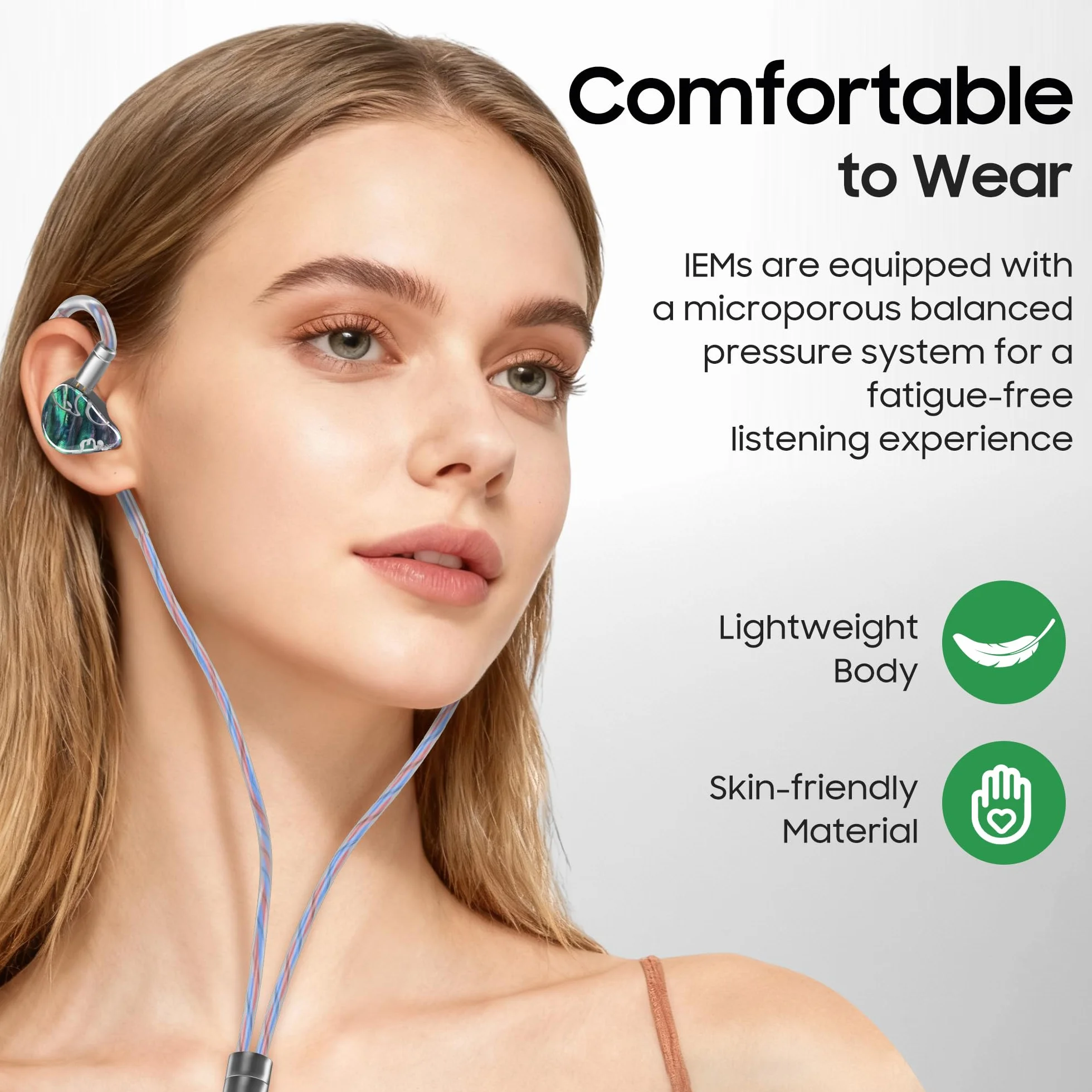 HiFiGo IEMs Juzear x Z Reviews Defiant In-Ear-Monitor, 1DD + 3BA Hybrid-Treiber-Kopfhörer, HiFi-kabelgebundene Gaming-IEM-Ohrhörer mit abnehmbarem Kabel für Musiker, Audiophile und Gamer (Regenbogen)