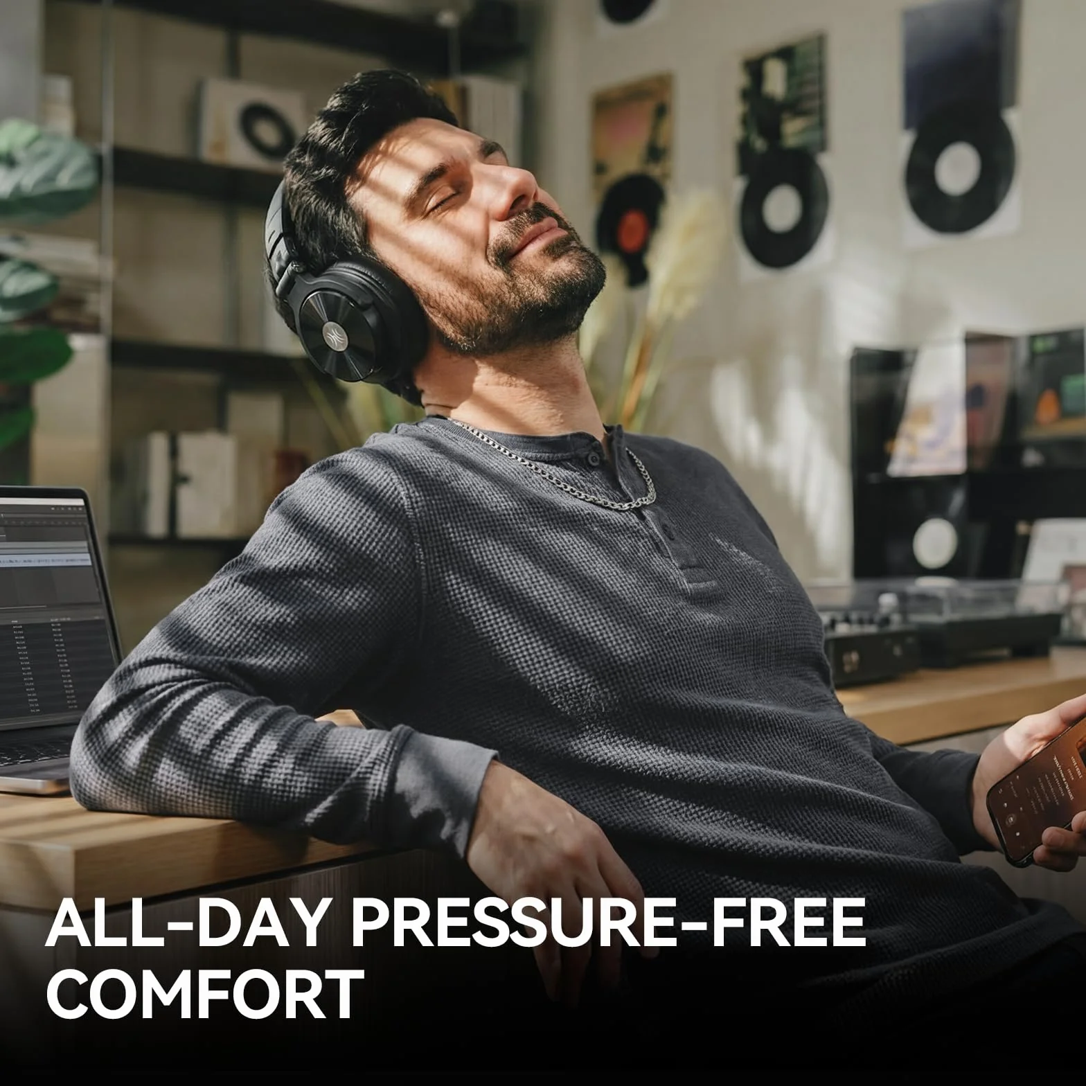 OneOdio Studio Max 2 Kabellose DJ-Kopfhörer – 9 ms Niedriglatenz, 120h Akku, LDAC, Hi-Res Wireless, 4 Modi (Transmitter/Bluetooth/3.5mm/6.35mm), Professionell für Studio/Mixing/Keyboard/Gaming
