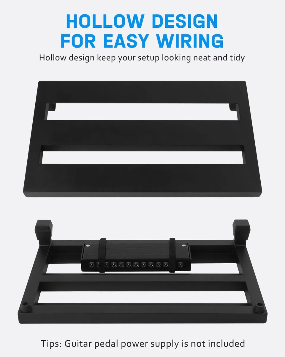 STRICH Gitarre Pedalboard aus Aluminiumlegierung 0,54 kg (superleicht) Effektpedalbrett 38 cm x 22 cm mit Tragetasche, MINI+ 15