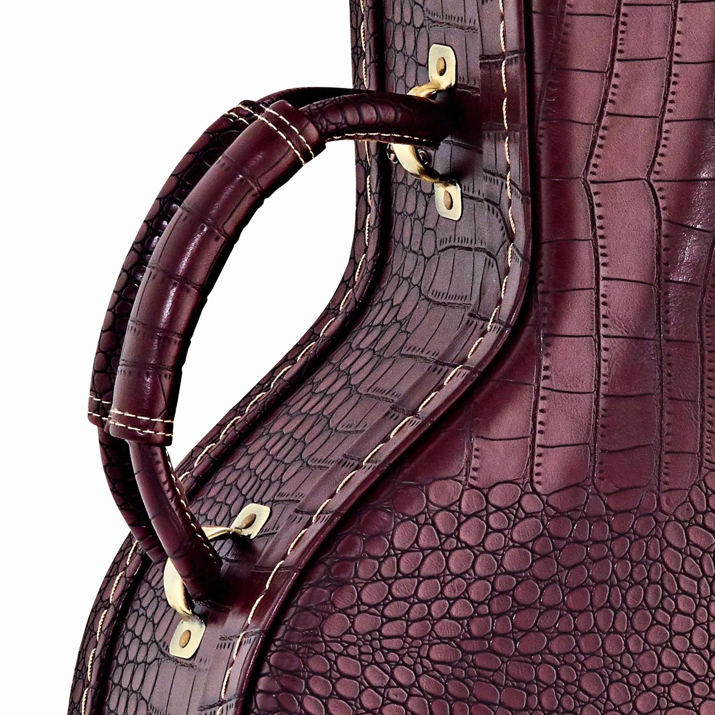 Ortega Guitars Pro Guitar Hardcase - Tasche für Klassische Gitarre - Kroko Optik - Höhe 103 cm - Vinyl, Braun (OCCPRO)