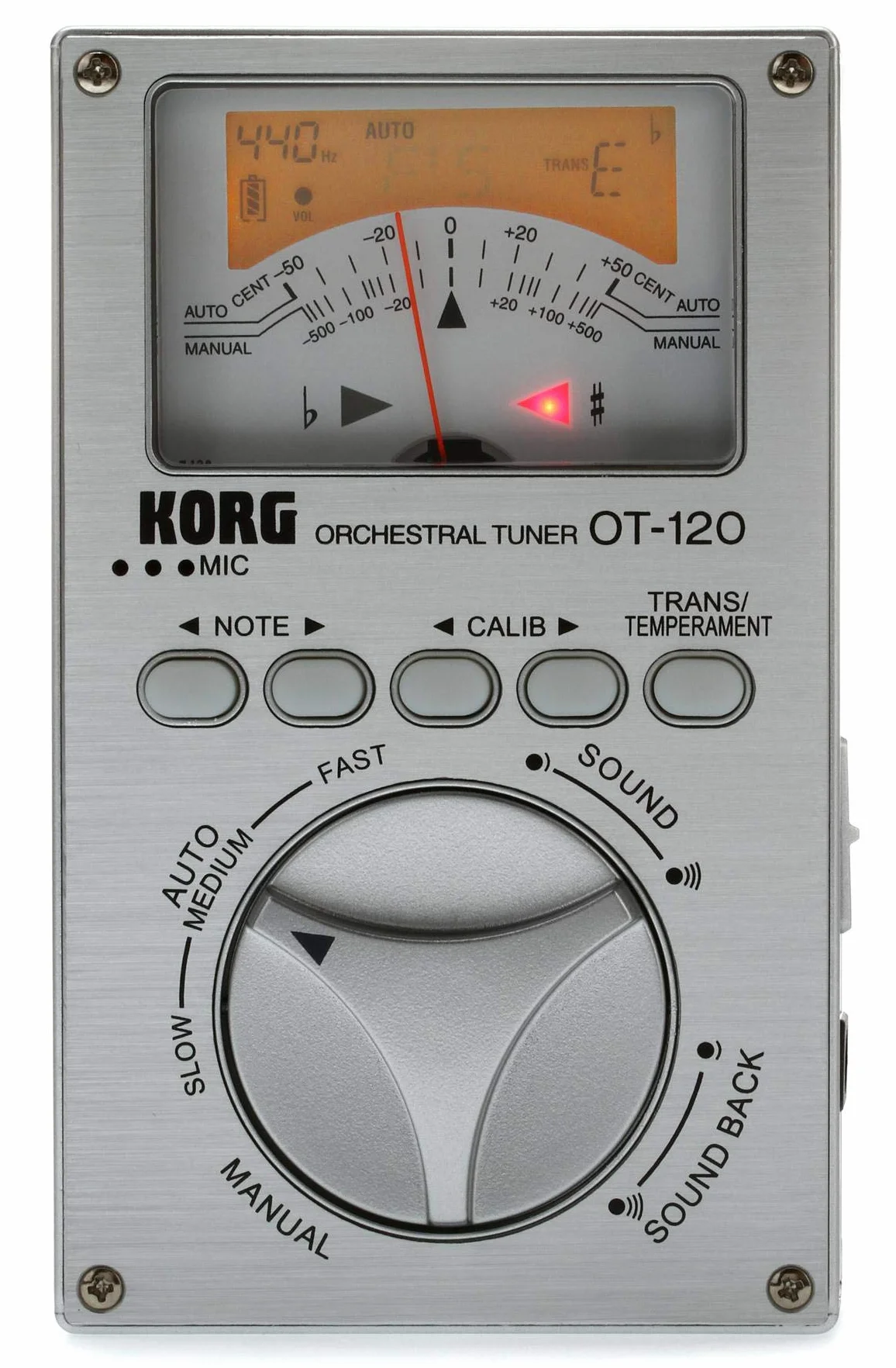 Korg EKO OT-120 Chromatisches Stimmgerät für schwarzes Orchester