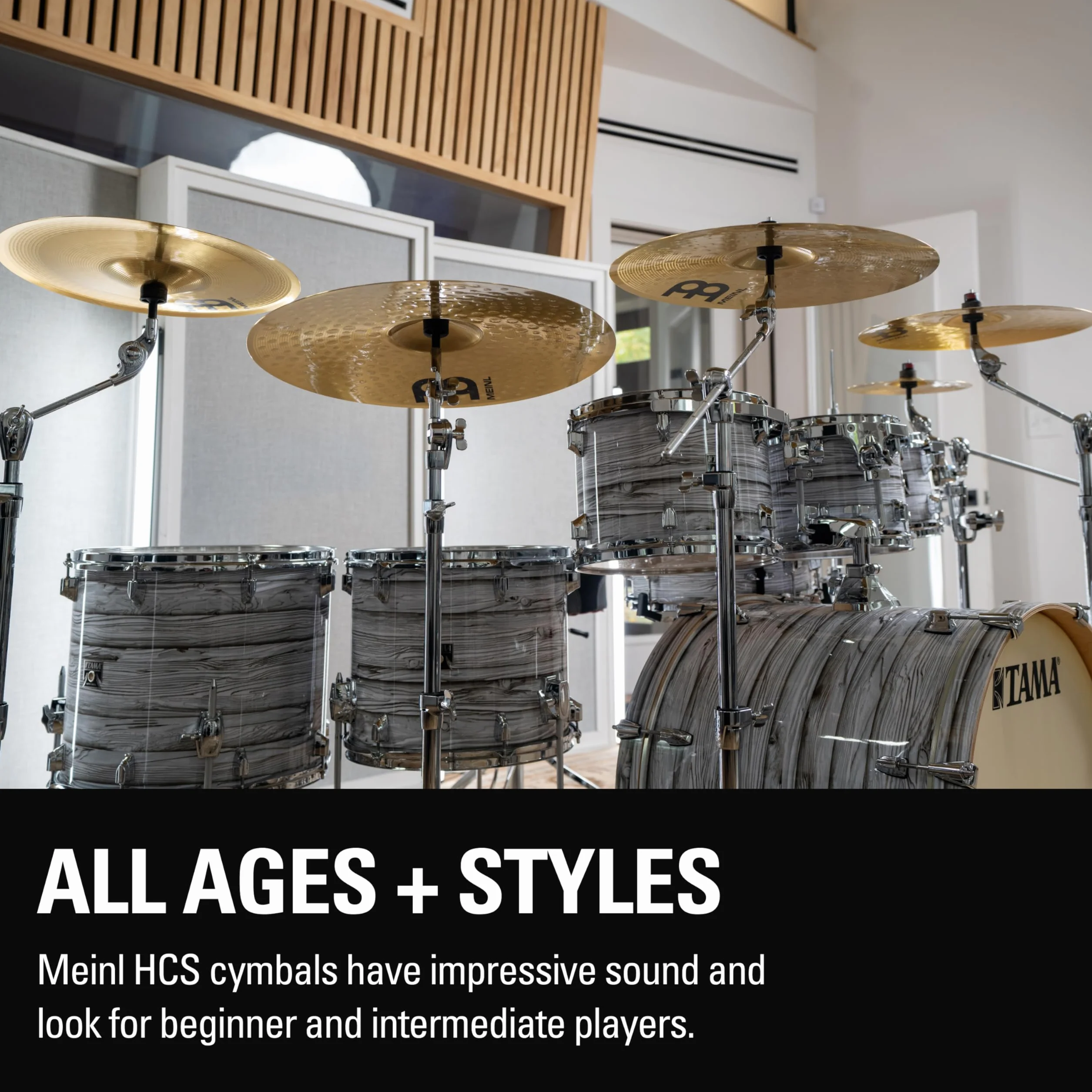 Meinl Cymbals HCS Hihat — 14 Zoll (Video) Schlagzeug Becken – Paar – (35,56cm) Messing, Traditionelles Finish (HCS14H)