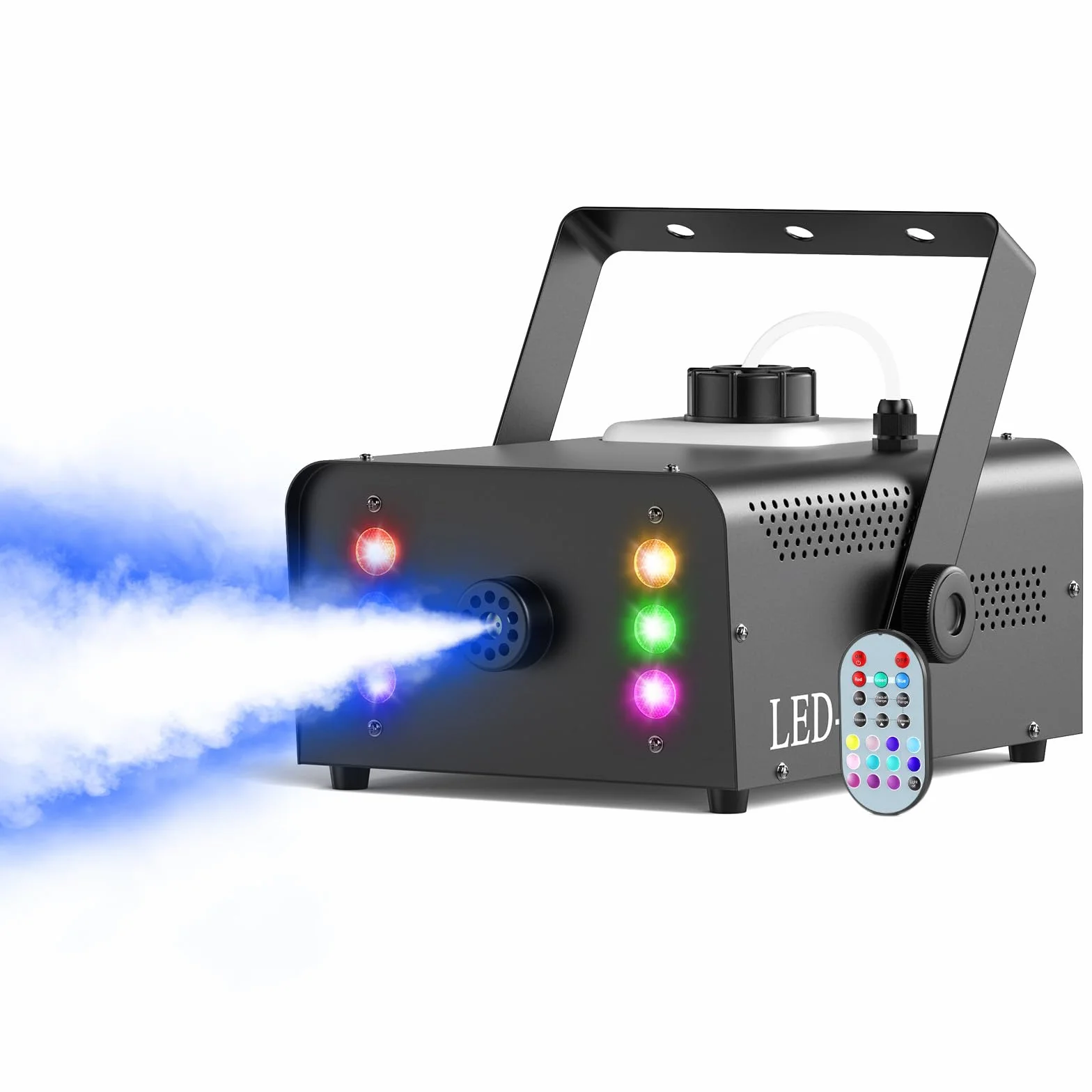 UKing 1500W Nebelmaschine 6 RGB LED,Partylicht Rauchmaschine mit Fernbedienung und 1L Tank,Hohes Nebelvolumen für Hochzeit, Party, Theater, Halloween, Weihnachten