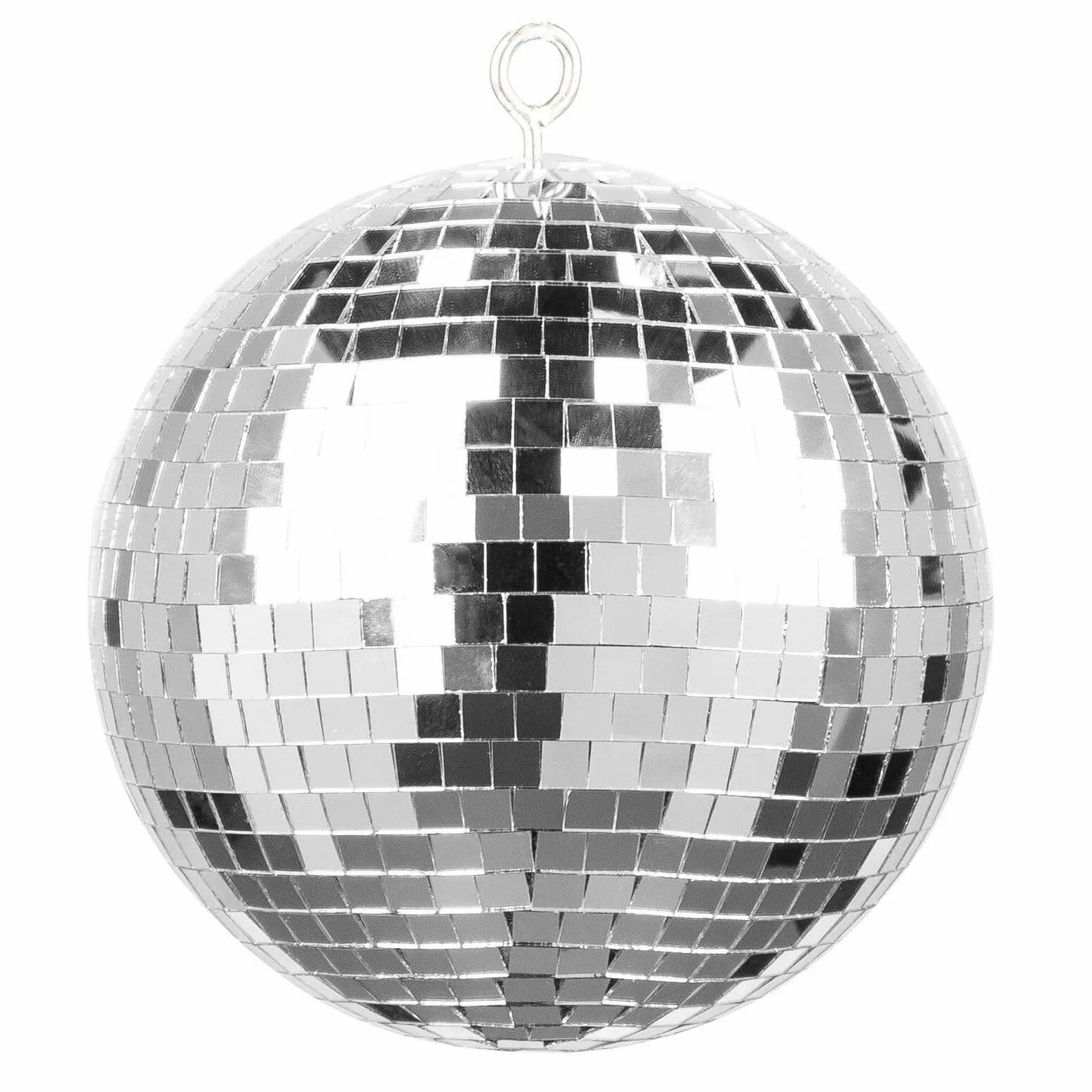 Fuzzix MB30ML - Discokugel mit Motor und Licht, 30 cm Diskokugel mit Antrieb, Batterie, Disco Ball, Spiegelkugel mit stabiler Metallöse, Discolicht Partylicht