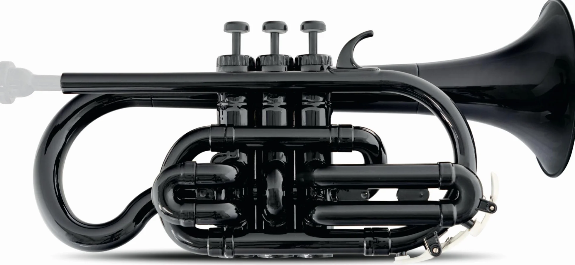 Classic Cantabile MardiBrass Kunststoff Cornet - Aluminium-Ventile - nur 520g leicht - inkl. Mundstück und Gigbag - schwarz