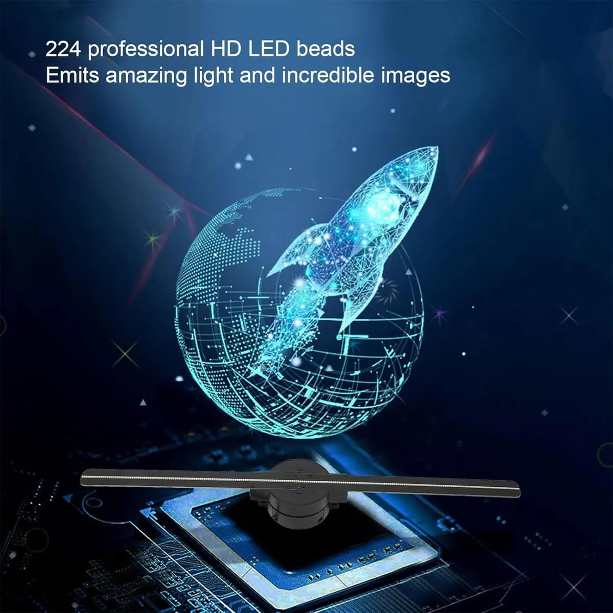 My Holo Screen, Myholoscreen, 3D Hologramm Lüfter LED Projektor, Weihnachten Hologramm Projektor mit APP, WiFi 3D Hologram Werbeanzeige LED Lüfter für Weihnachten, Halloween