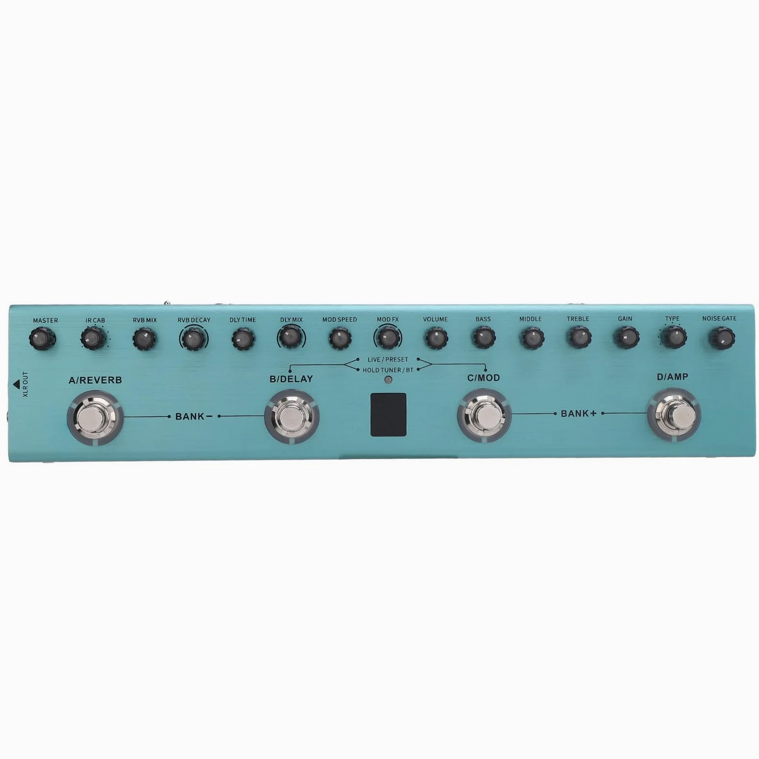 Digitaler Gitarren-Multieffekt-Pedalprozessor mit 36 ​​editierbaren Voreinstellungen, 3-Band-Equalizer, 8 IR-CAB-Steckplätze für Smartphone-Aufnahmen, Kabellose Verbindung