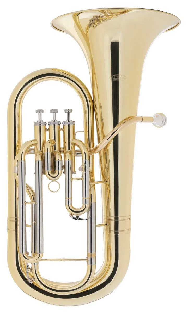 Classic Cantabile EU-1030L Euphonium - Lackiertes Euphonium in Bb - Aus Messing - Bohrung: 14,4 mm - Schallbecher-Ø: 300 mm - Edelstahl-Ventile - Inkl. Hartschalenkoffer