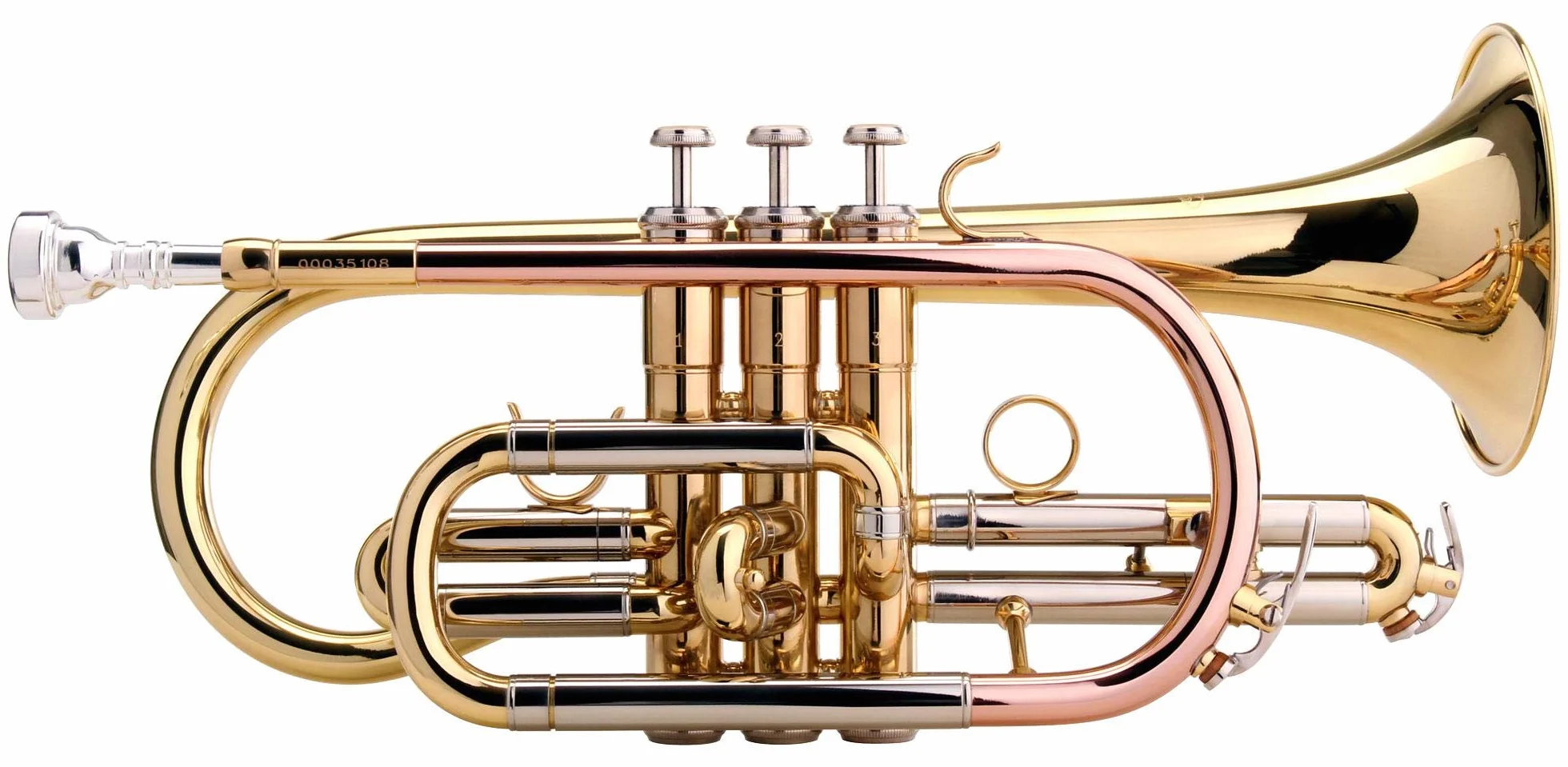 Classic Cantabile CR-400L Bb-Kornett (Messing, Ventile Edelstahl, Stimmzug Neusilber, im Koffer, Mundstück) gold
