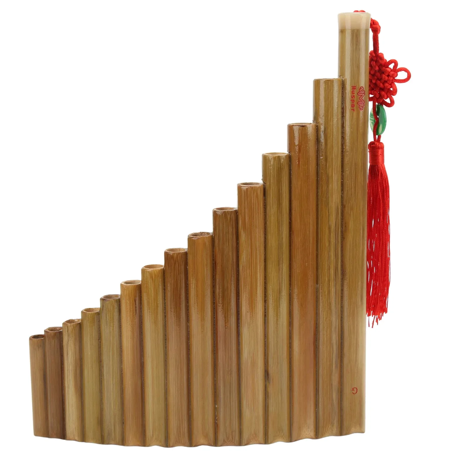 Panflötenflöte, G-Taste, traditionelle chinesische Panflöten aus natürlichem Bambus, leicht zu erlernen, mit Reinigungswerkzeugen zum Spielen(Rechte Hand) Musikinstrumente spielen