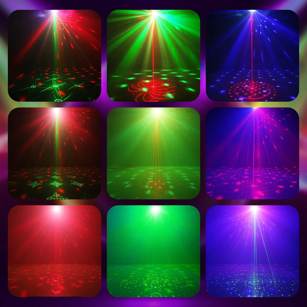Discolicht Partylicht mit Dual Disco Bällen – RGB Sound-aktivierte Partylichter, Effekt Licht für DJ, KTV, Club, Weihnachtsfeier