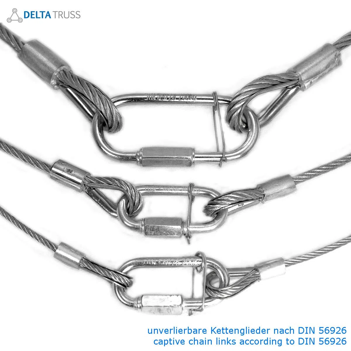 10x Sicherheitsfangseil 600x4mm 10er Set Safety nach DGUV 115-002 17 (ehemals BGV-C1) bis 10kg Sicherungsseil Fangseil