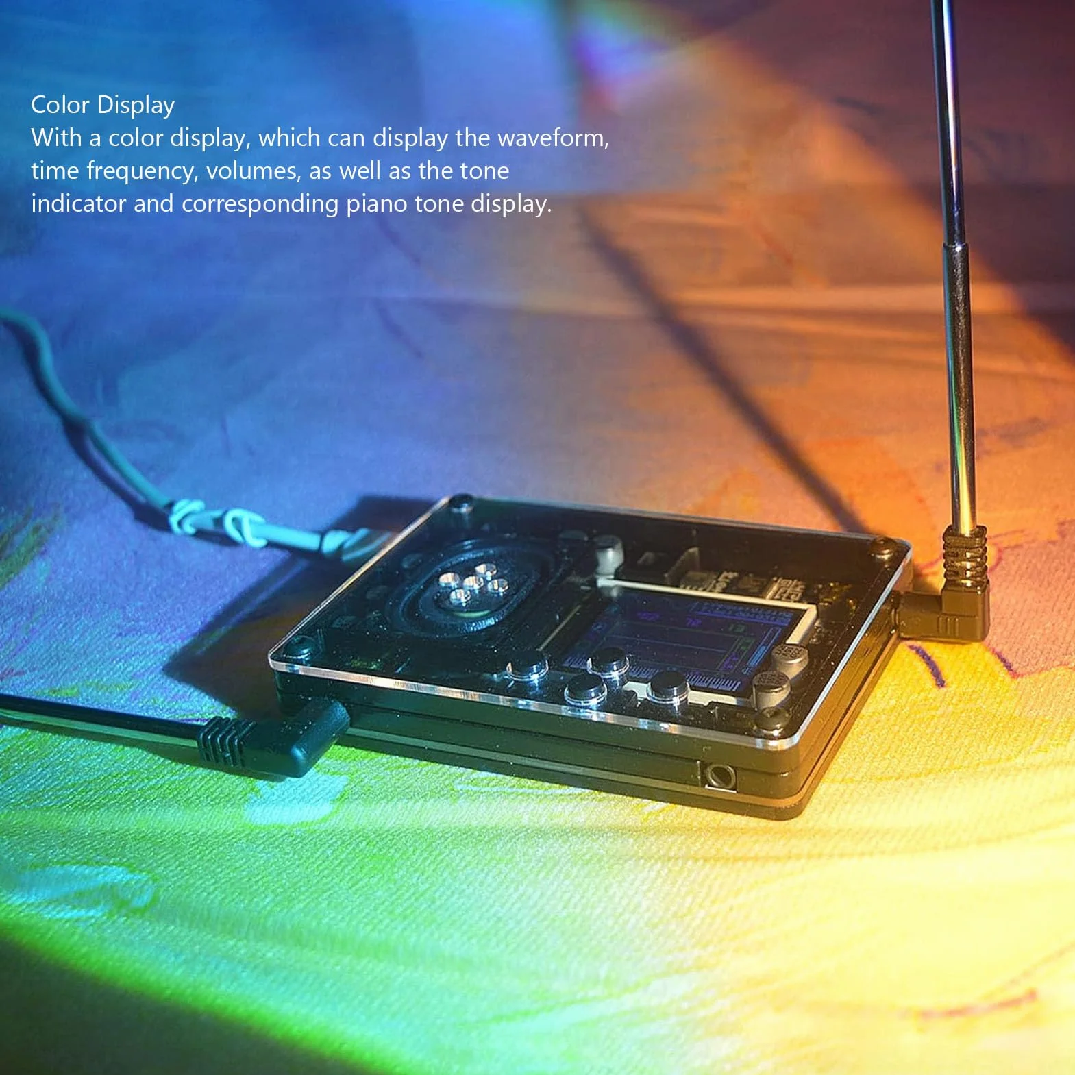 -Theremin, Typ C Theremin mit Farbdisplay und über 70 Stimmen, Tragbares Elektronisches Instrument mit Selbsthaltigen Lautsprechern, Musikmodul Genial, für Anfänger