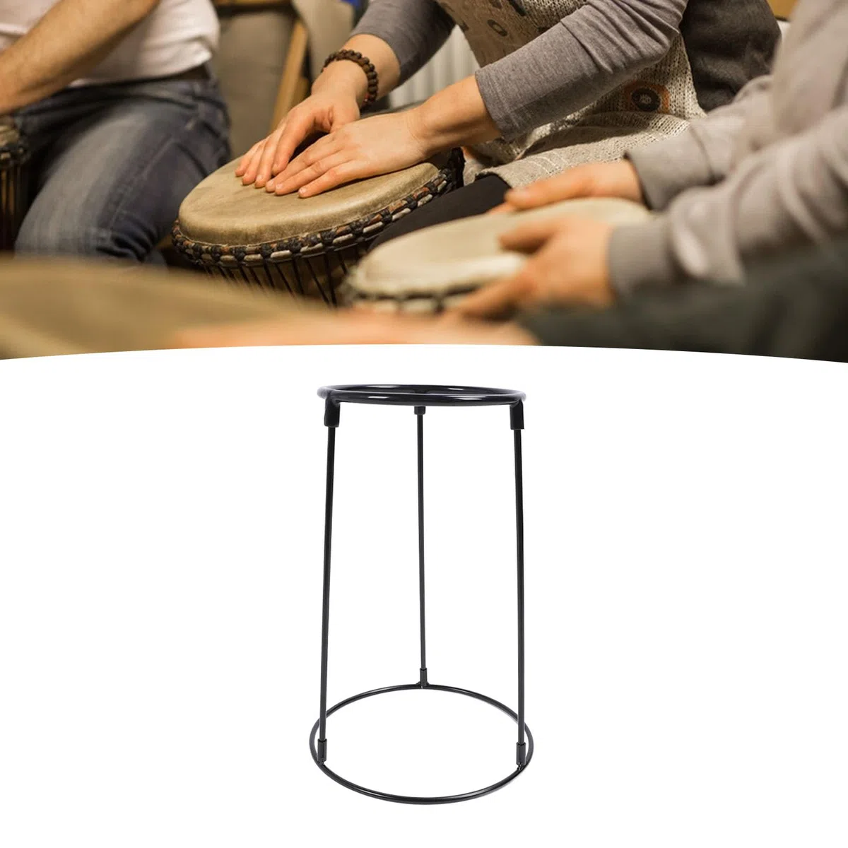 Djembe-Ständer aus Karbonstahl, Passend für Alle Schwierigkeitsgrade. Doppelstrebige Stativbeine für Einen Tiefen, Resonanten Klang