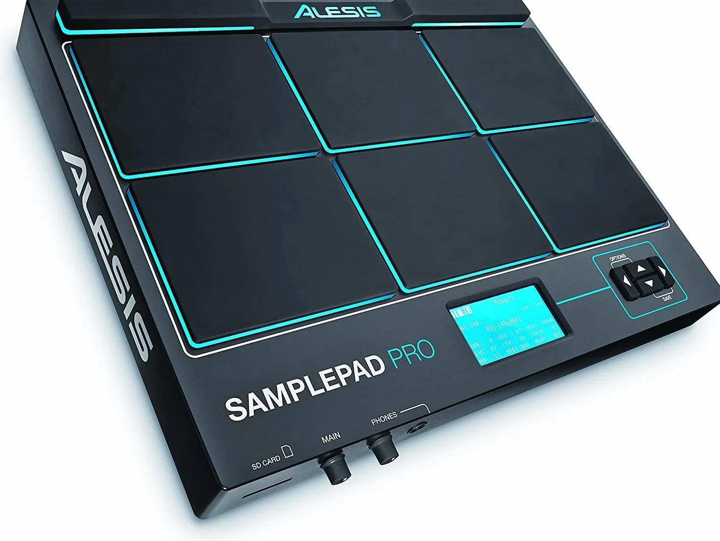 Alesis SamplePad Pro - Percussion- und Sample-Triggering-Instrument mit 8 Reaktionsschnellen Pads, LED-Beleuchtung und Über 200 Integrierten Sounds