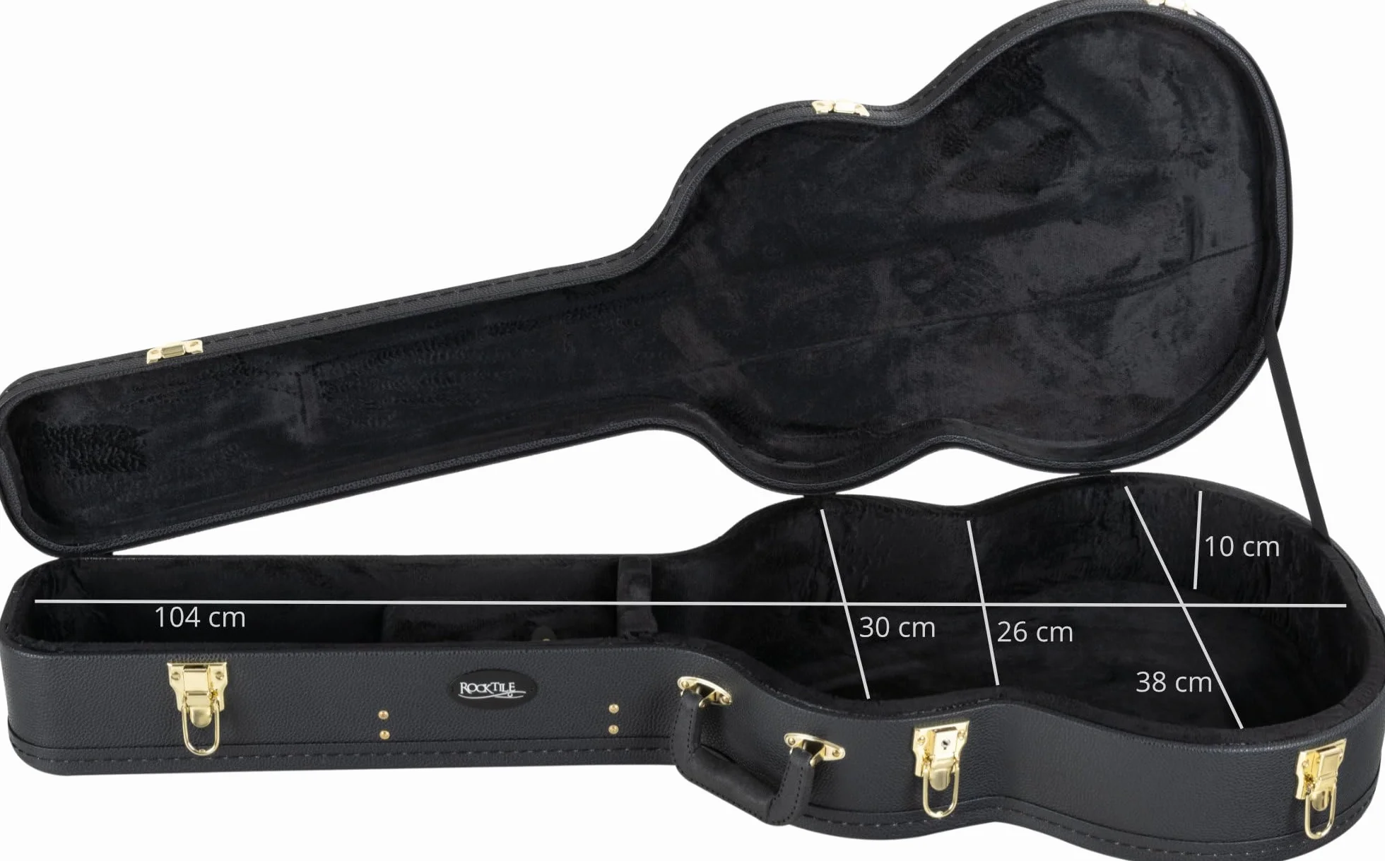 ROCKTILE Koffer für Klassik-Gitarre - Robuster Hartschalen-Formkoffer im klassischen Look