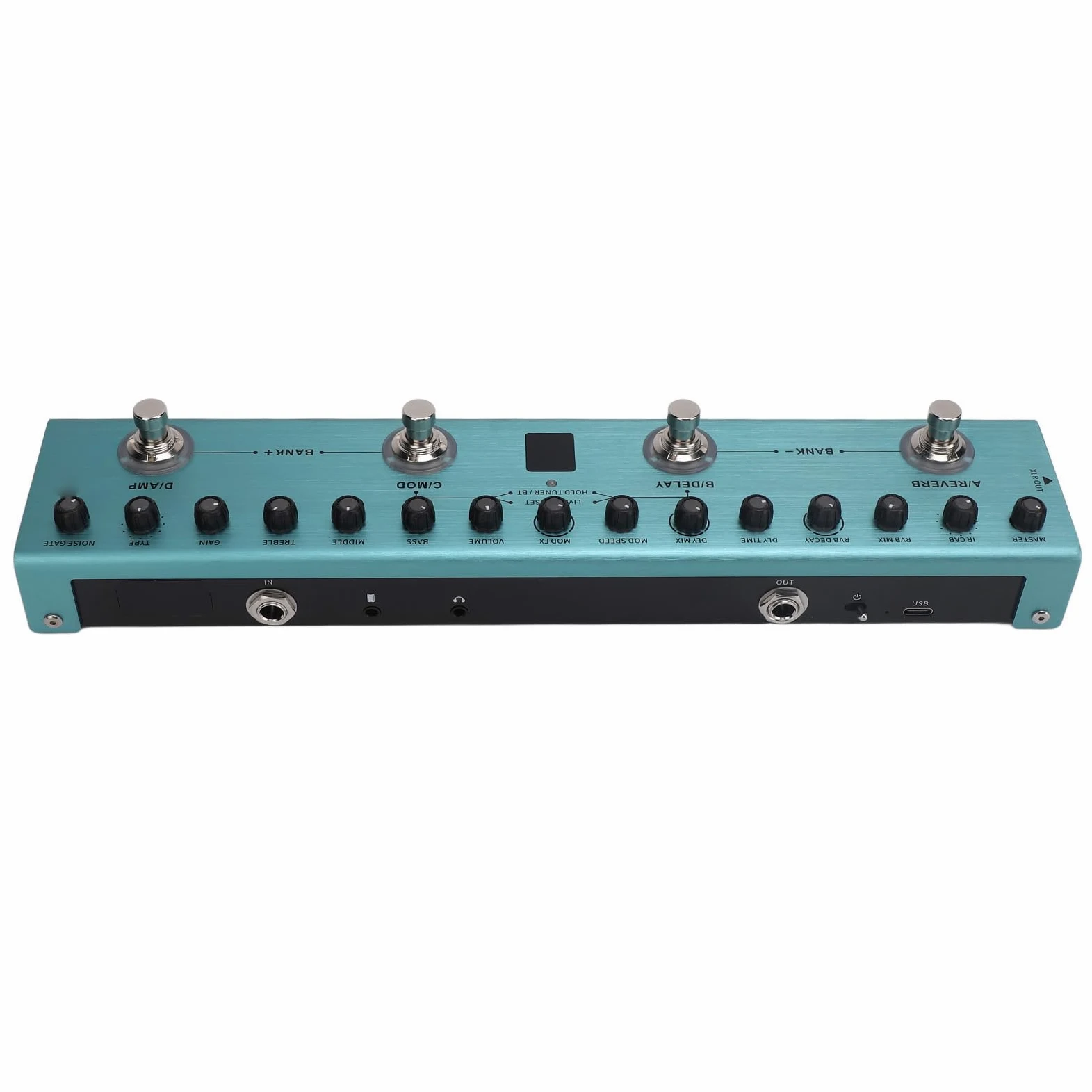 Digitaler Gitarren-Multieffekt-Pedalprozessor mit 36 ​​editierbaren Voreinstellungen, 3-Band-Equalizer, 8 IR-CAB-Steckplätze für Smartphone-Aufnahmen, Kabellose Verbindung